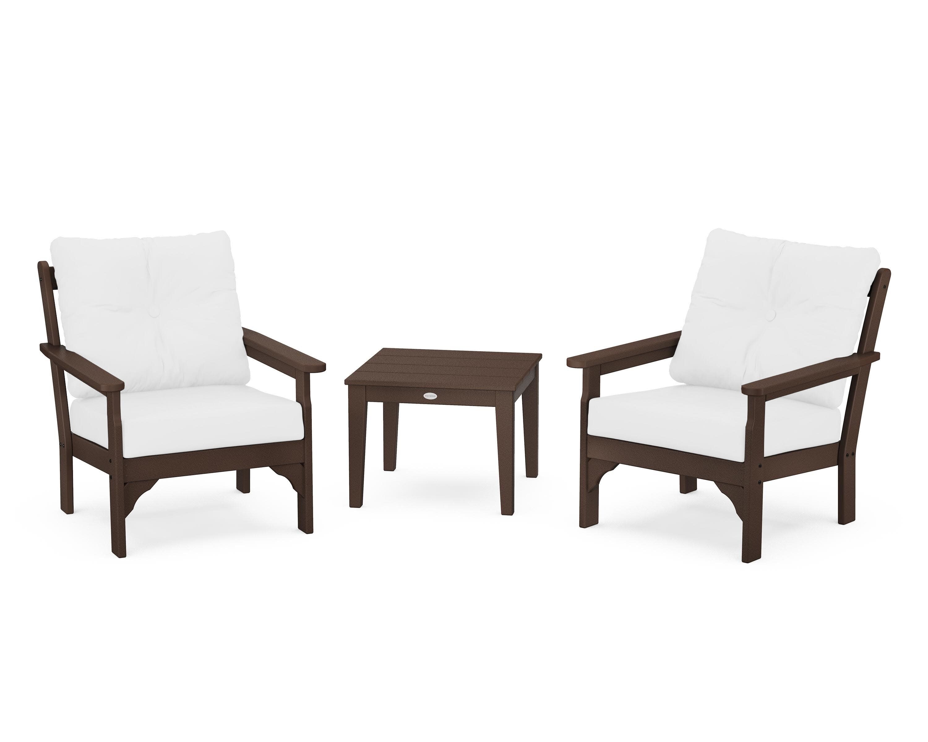 Vineyard 3-Piece Deep Seating Set in Mahogany / Natural