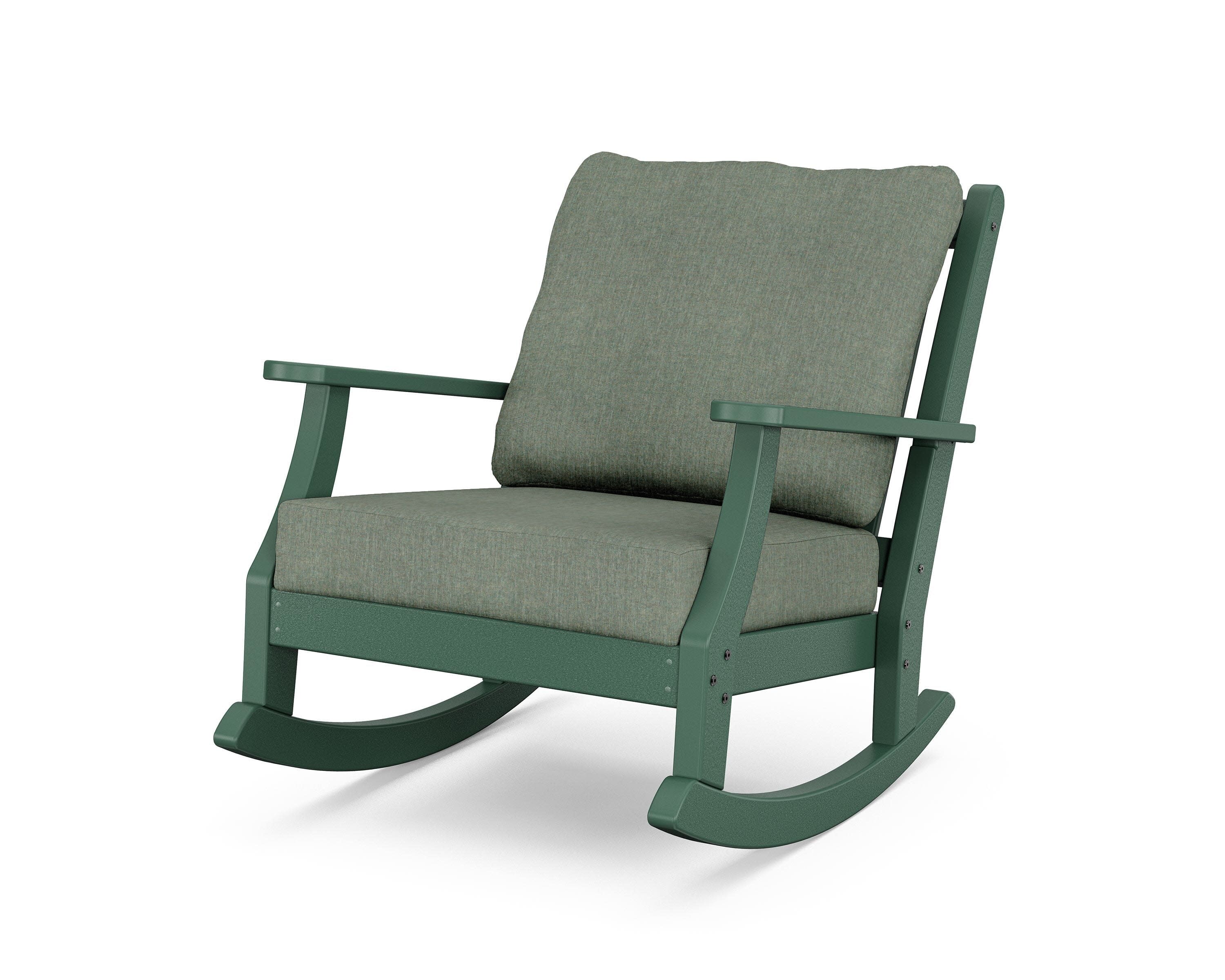 Wovendale Deep Seating Rocking Chair in Green / Cast Sage