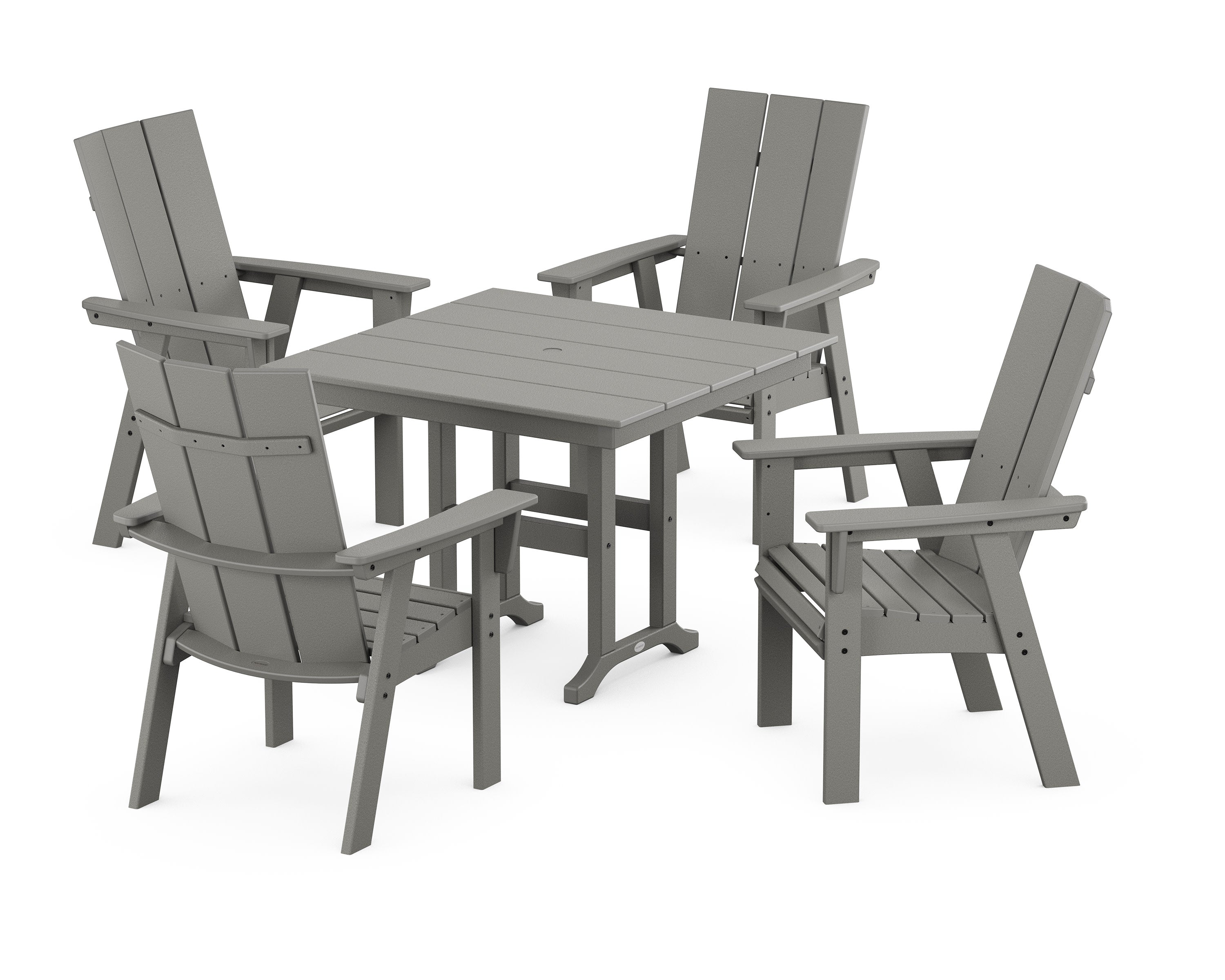 Modern Adirondack 5-Piece Farmhouse Dining Set in Slate Grey