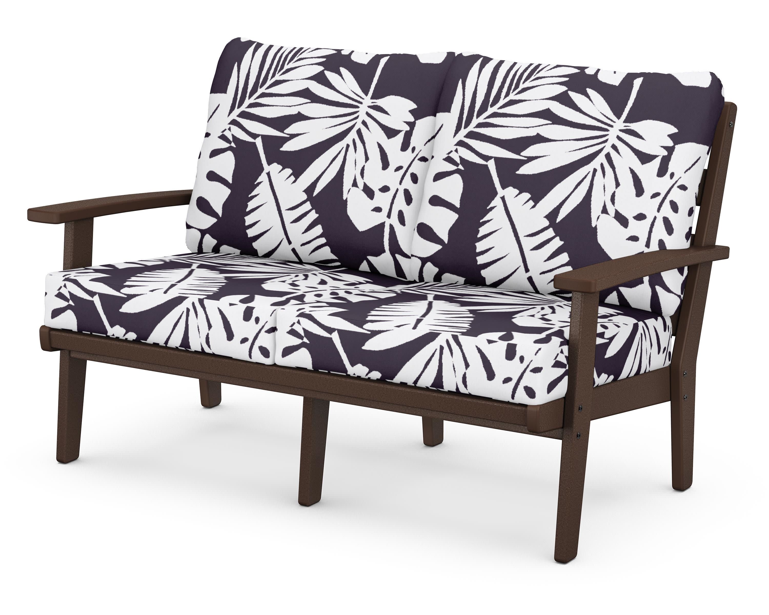 Grant Park Deep Seating Loveseat in Mahogany / Leaf Navy