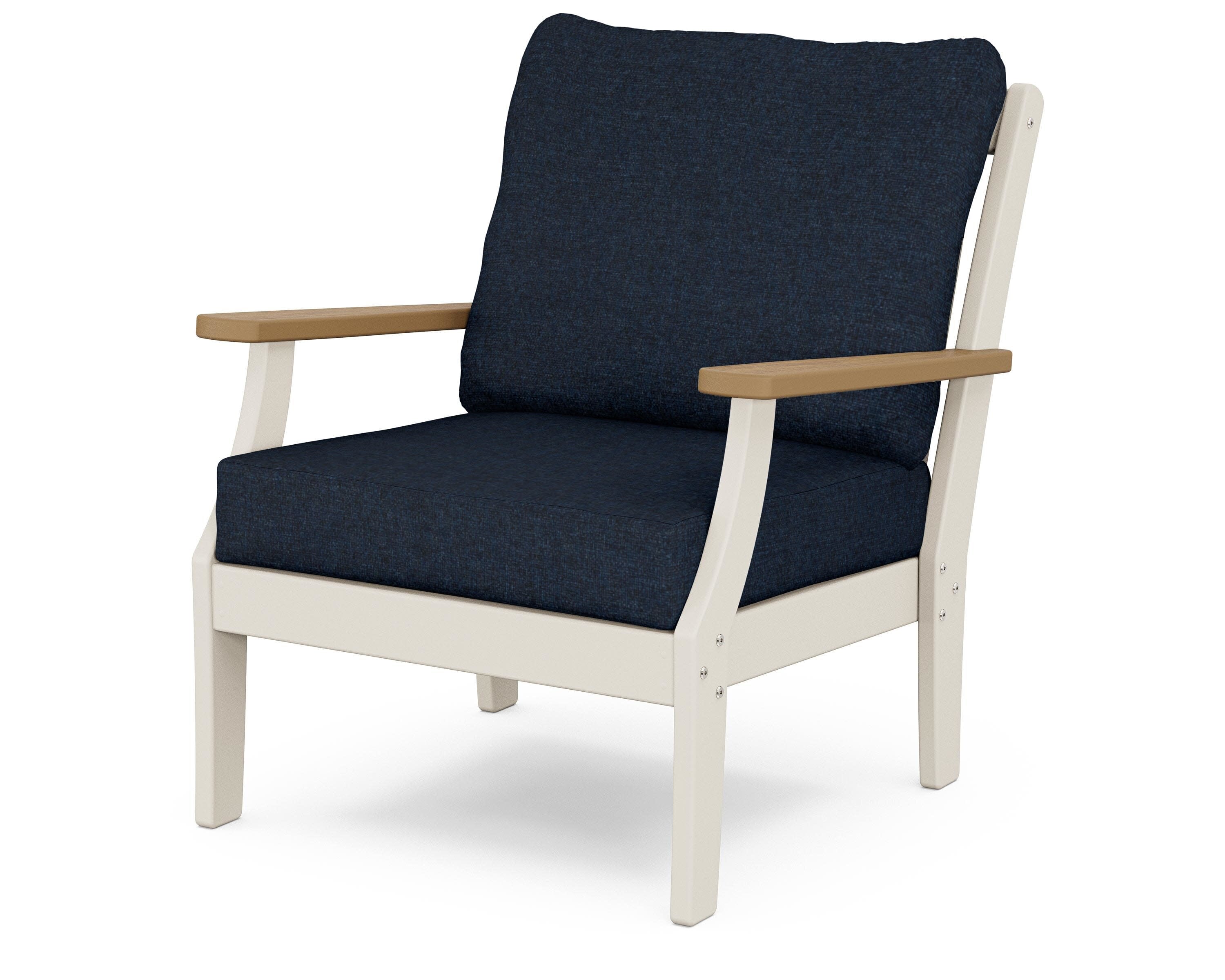 Braxton Deep Seating Chair in Sand / Natural / Marine Indigo