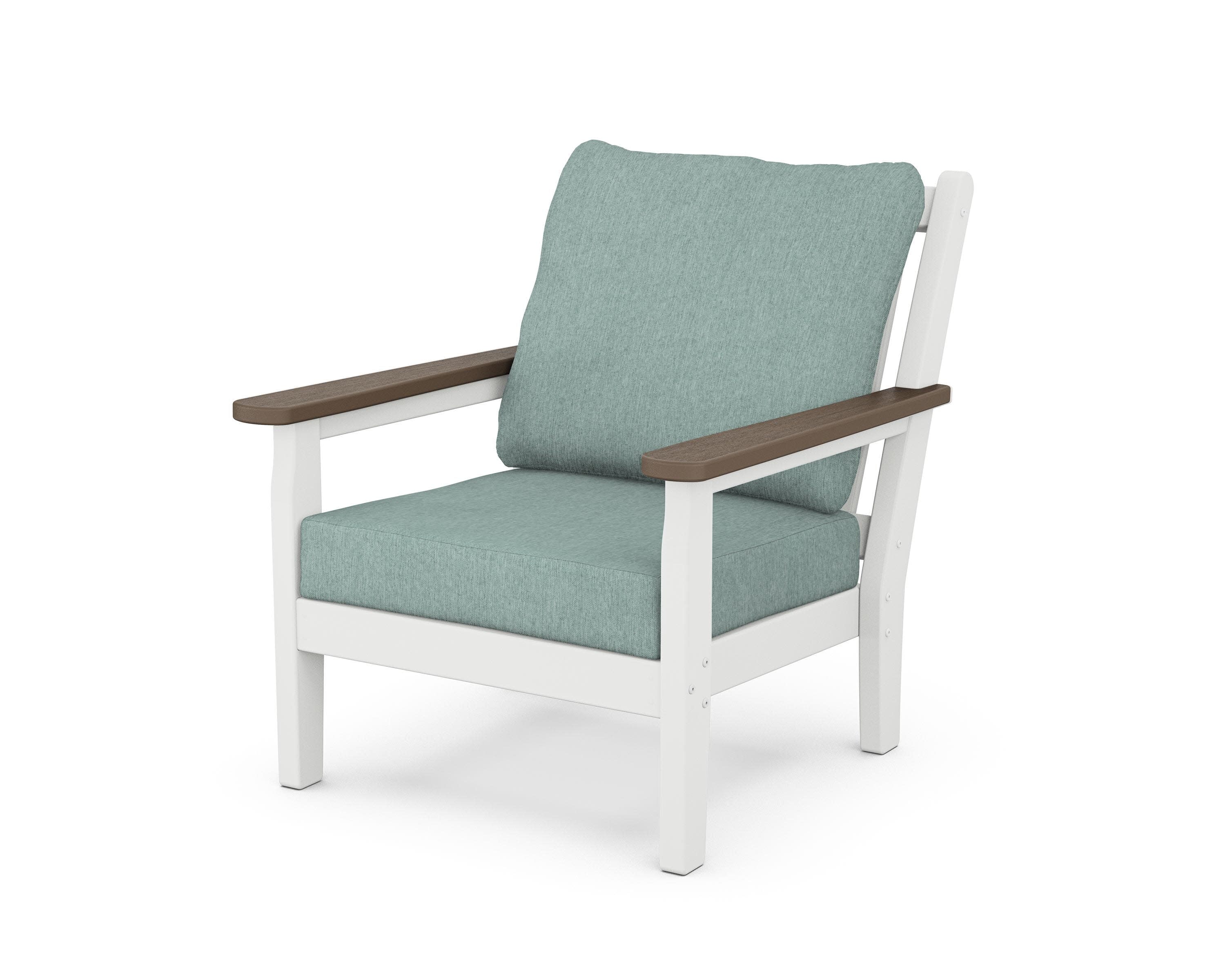 Chippendale Deep Seating Chair in White / Kona / Glacier Spa