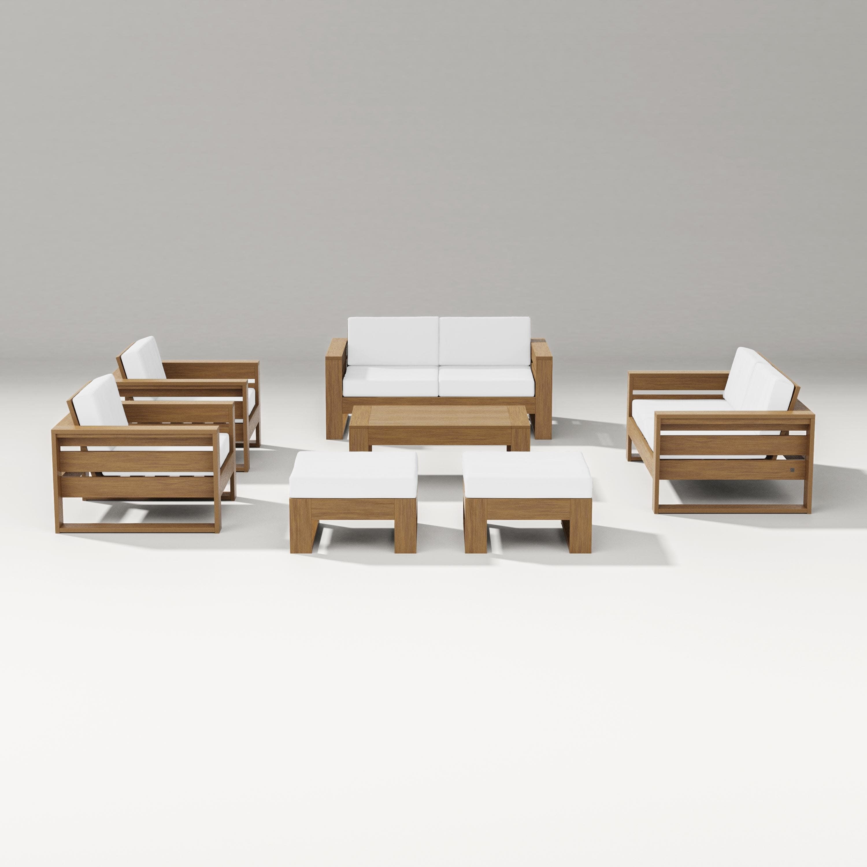 Latitude 7-Piece Lounge Loveseat Set in Natural / Natural