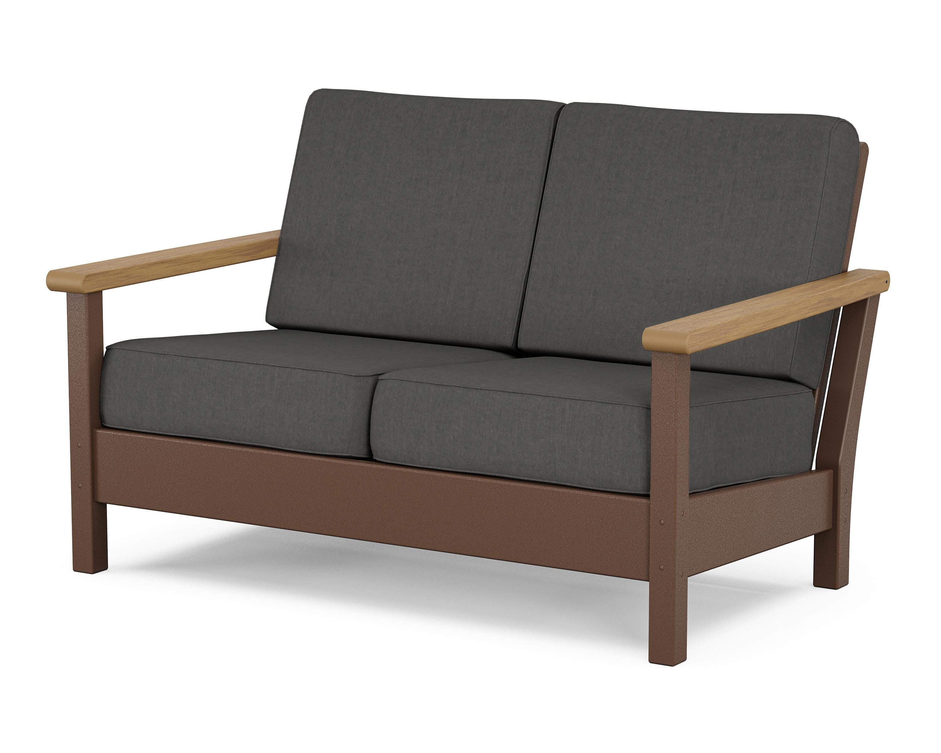 Harbour Deep Seating Loveseat in Mahogany / Natural / Spectrum Carbon