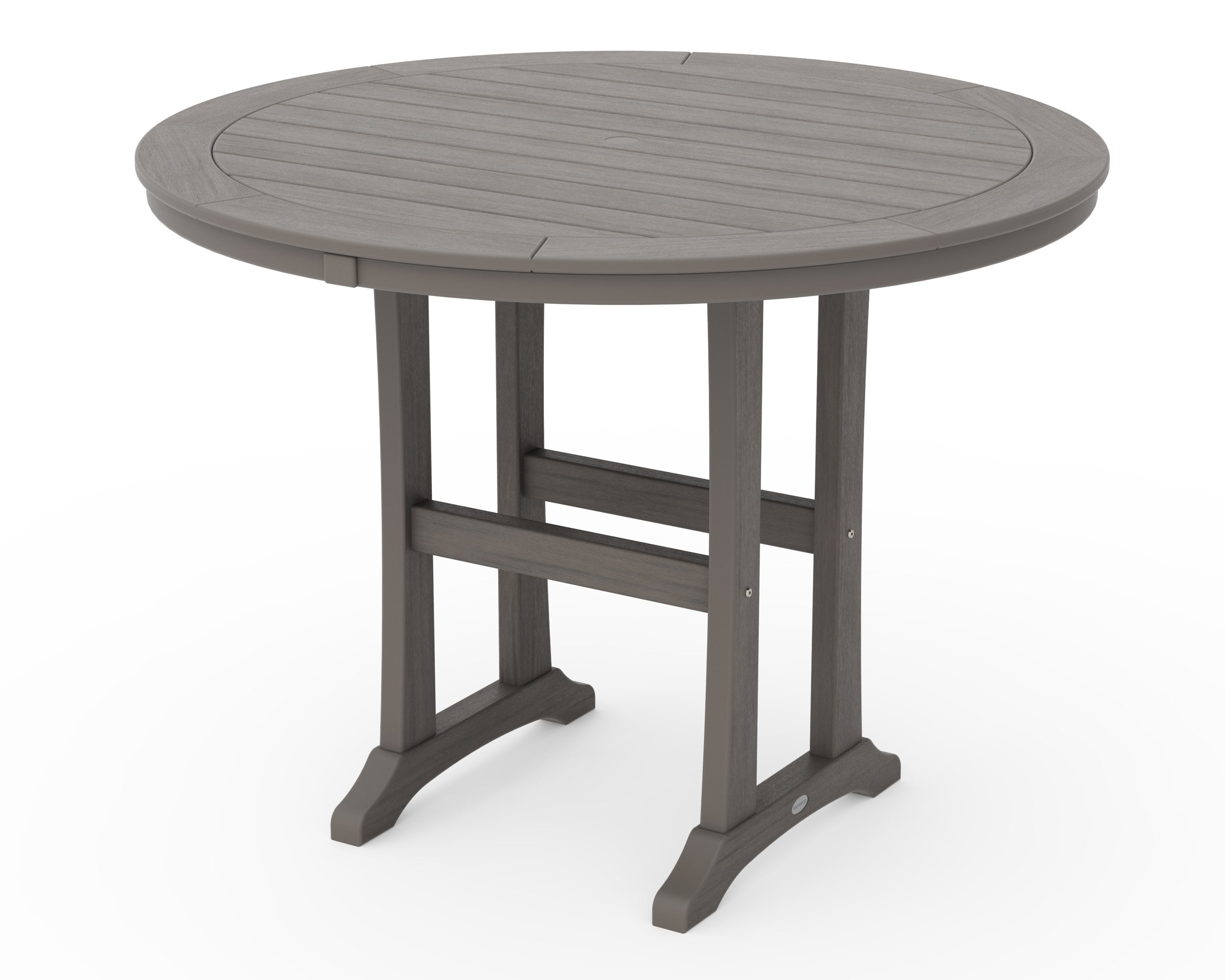 Nautical Trestle 48" Round Counter Table in Driftwood