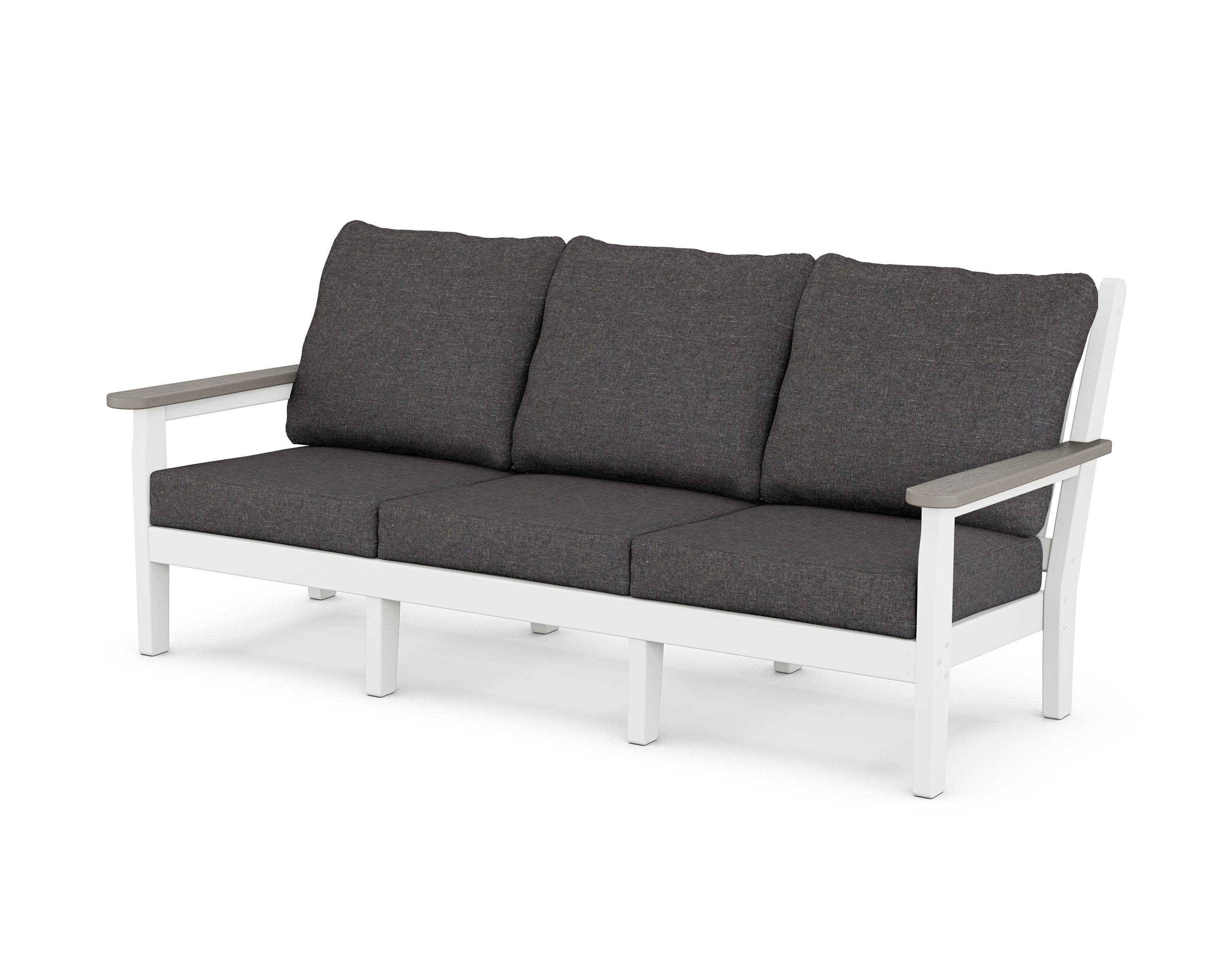 Chippendale Deep Seating Sofa in White / Driftwood / Ash Charcoal