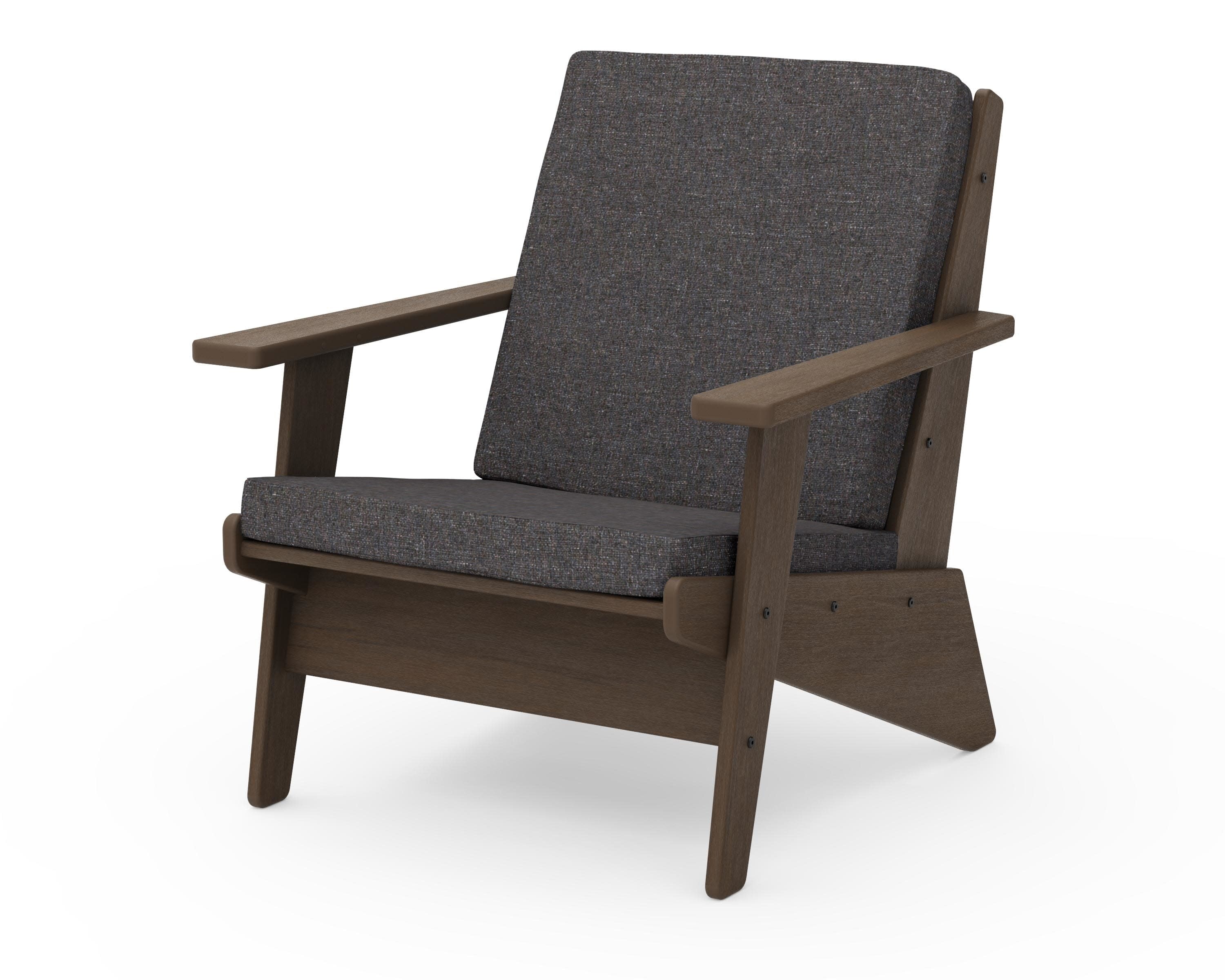 Riviera Modern Lounge Chair in Kona / Ash Charcoal