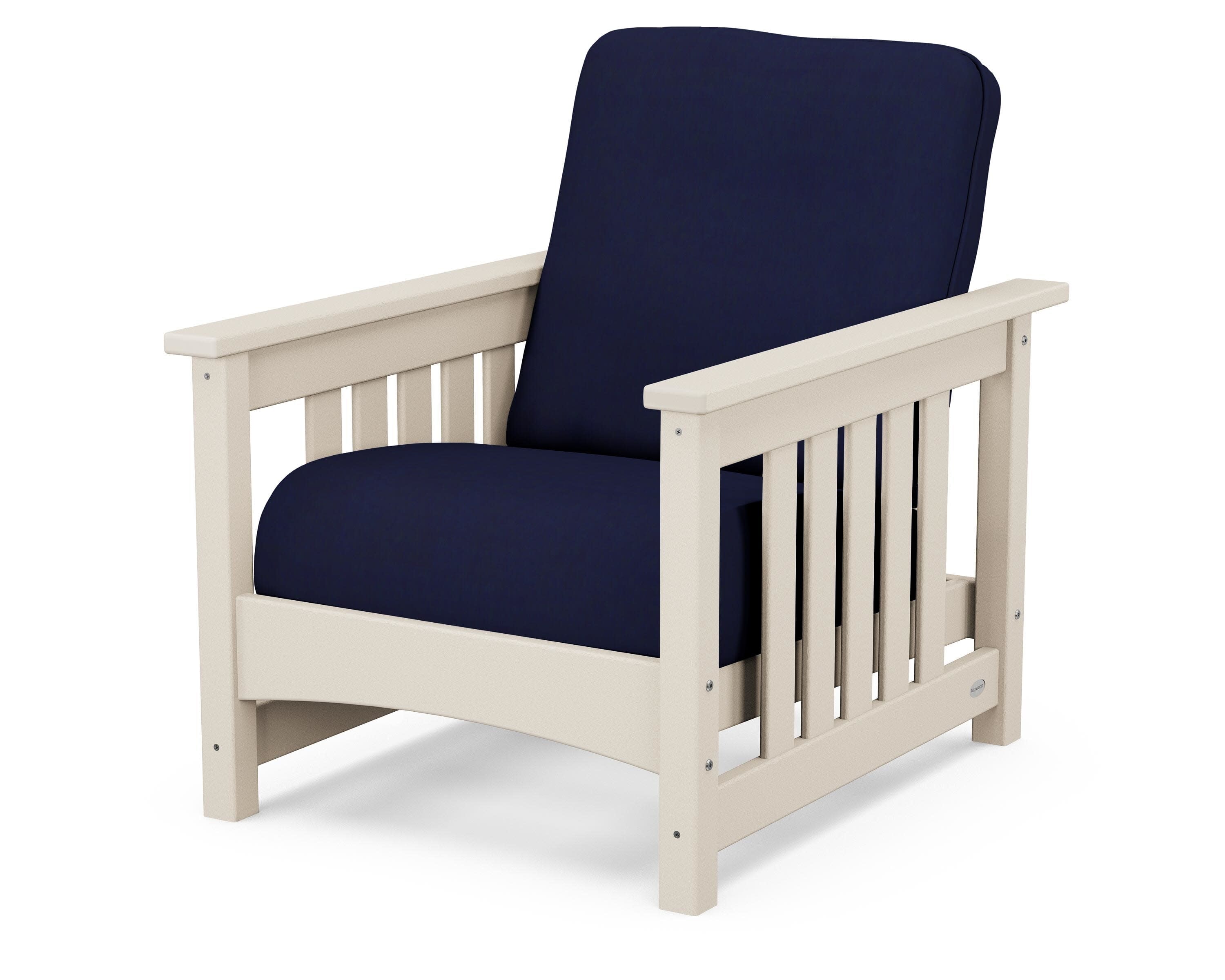Club Mission Chair in Sand / Navy