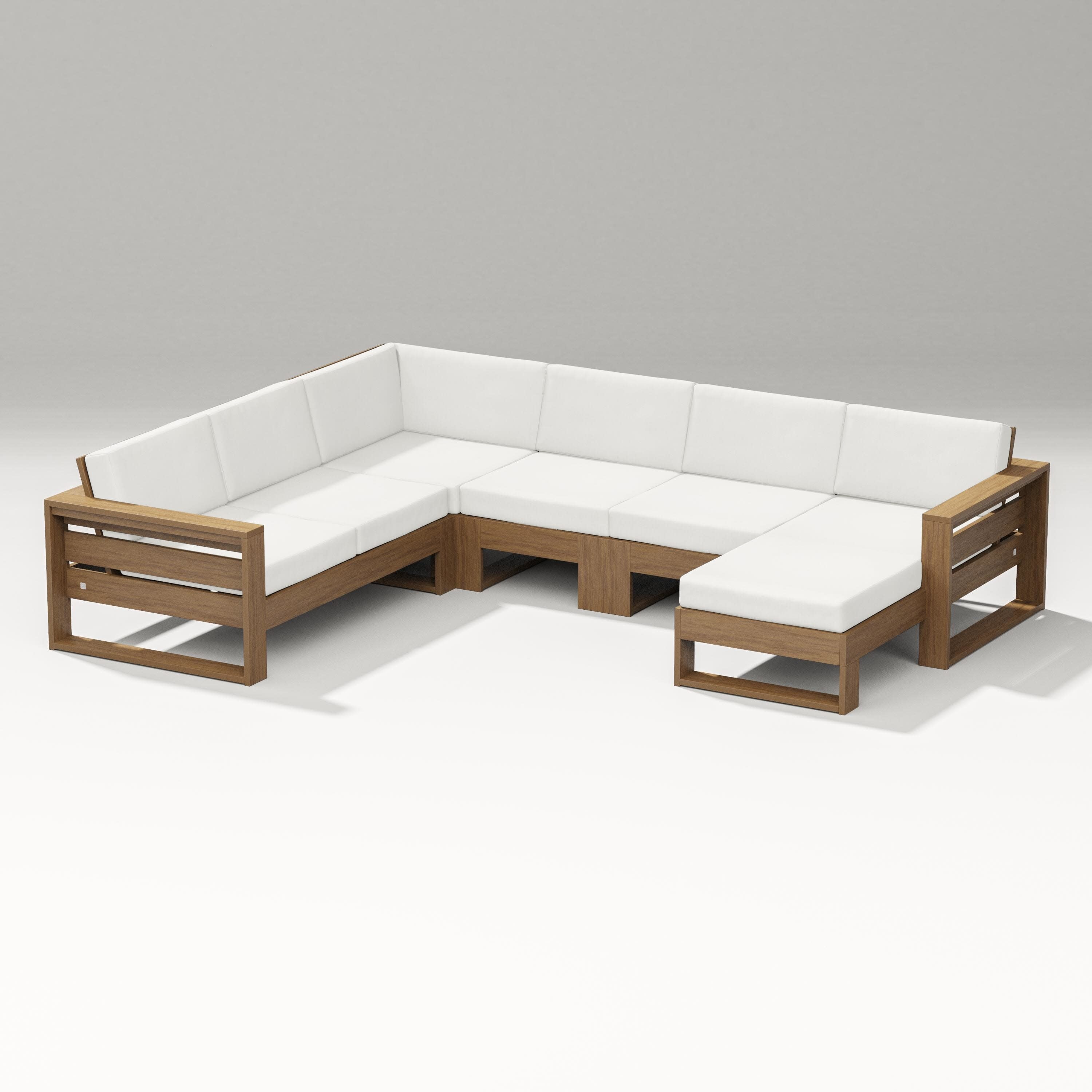 Latitude Corner Sectional with Right Chaise in Natural / Natural Linen