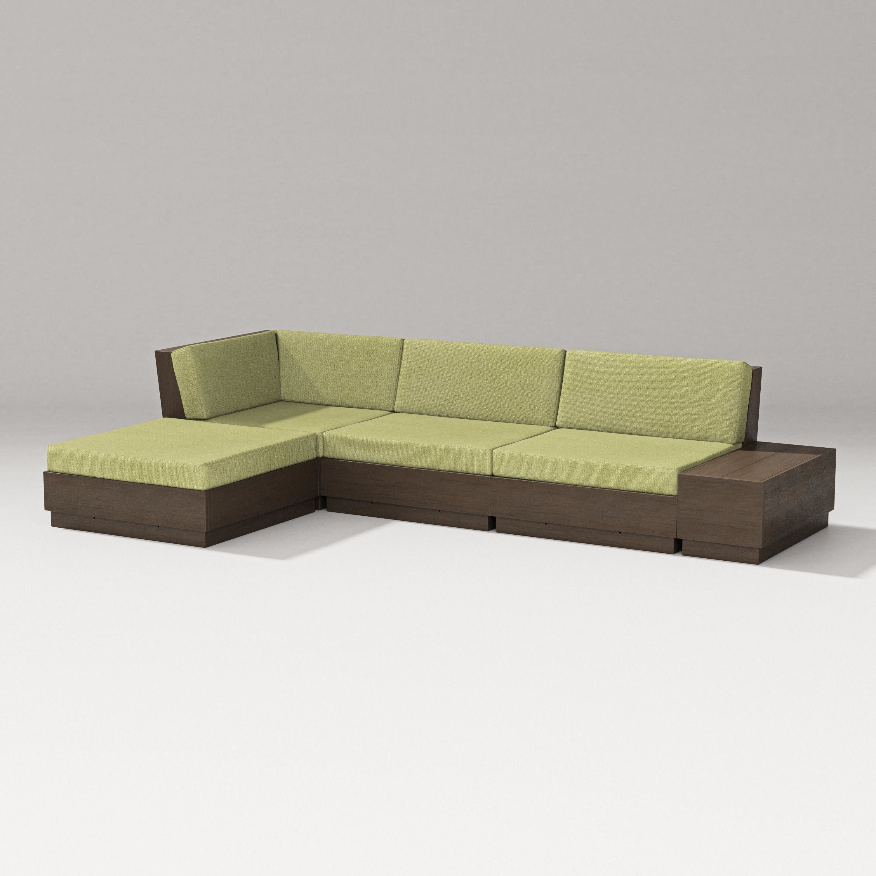 Elevate Chaise Sectional in Kona / Chartreuse Boucle