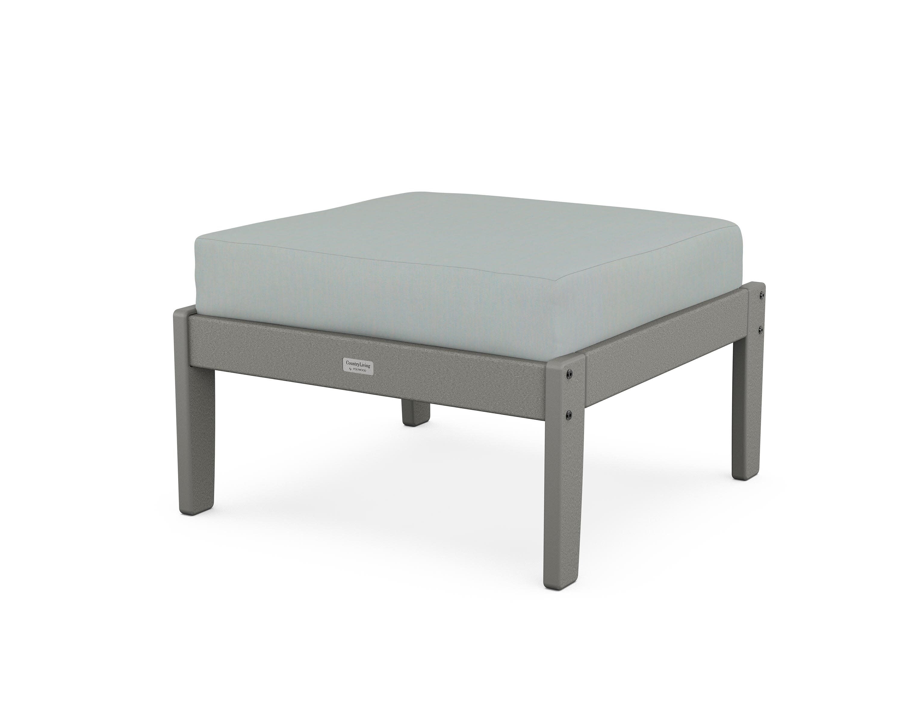 Cottage Deep Seating Ottoman in Slate Grey / Spa