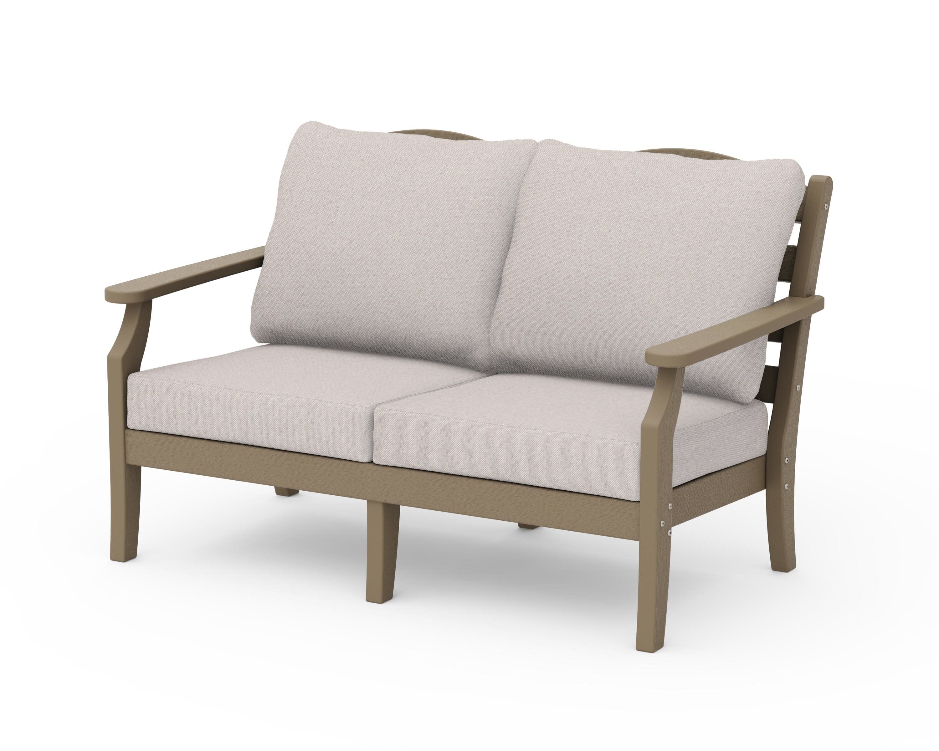 Savannah Deep Seating Loveseat in Vintage Sahara / Dune Burlap