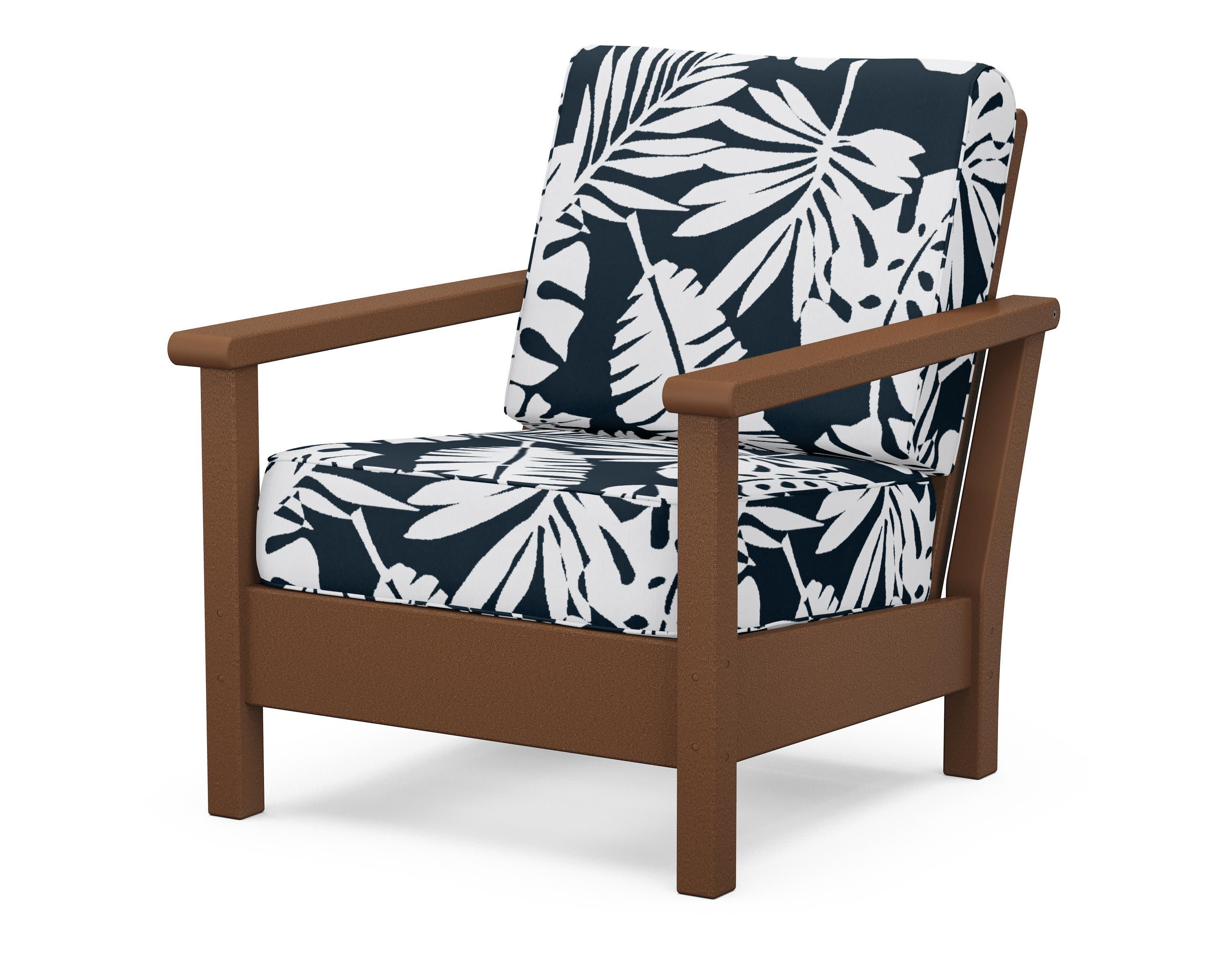 Harbour Deep Seating Chair in Teak / Leaf Marine Indigo