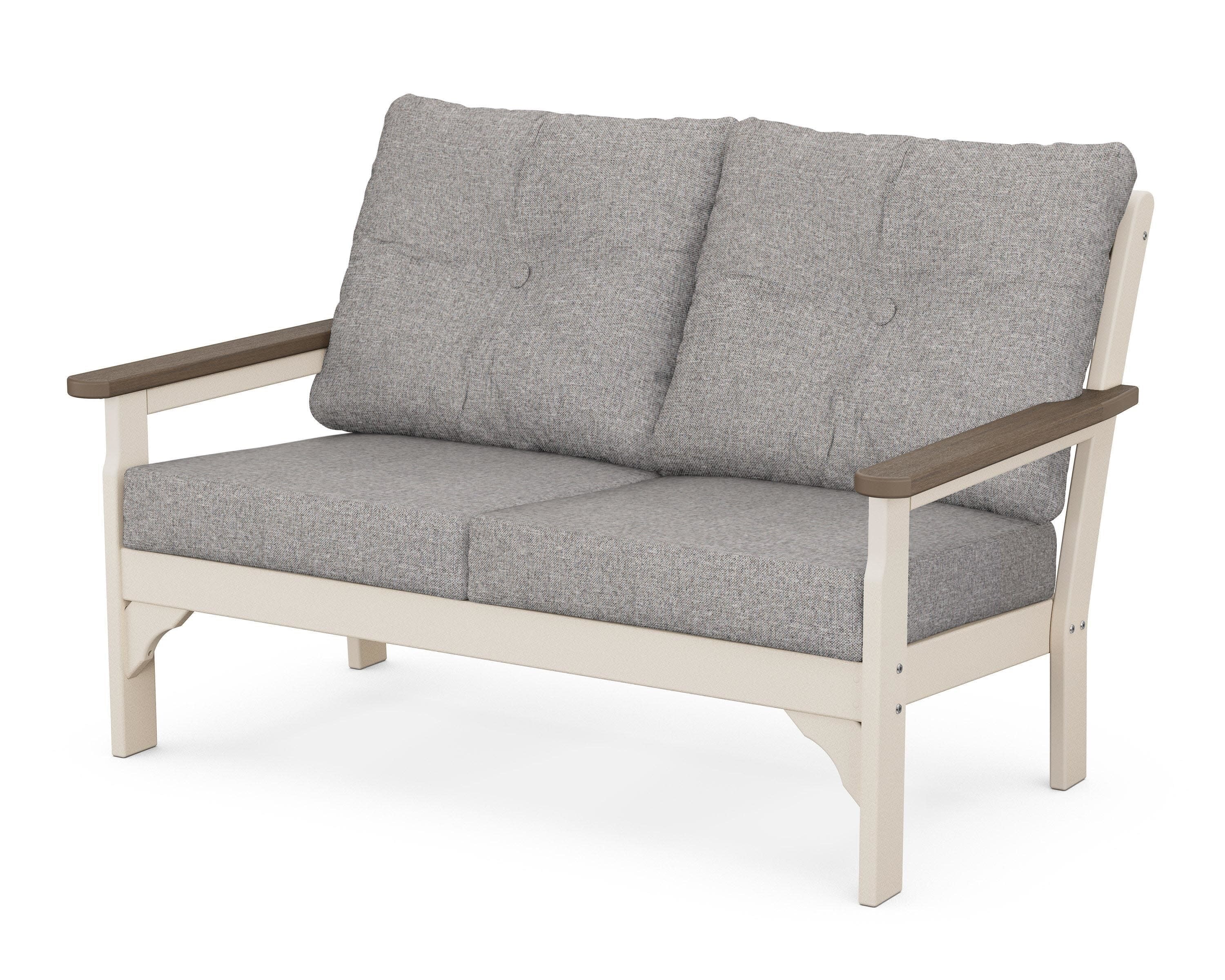 Vineyard Deep Seating Loveseat in Sand / Kona / Grey Mist