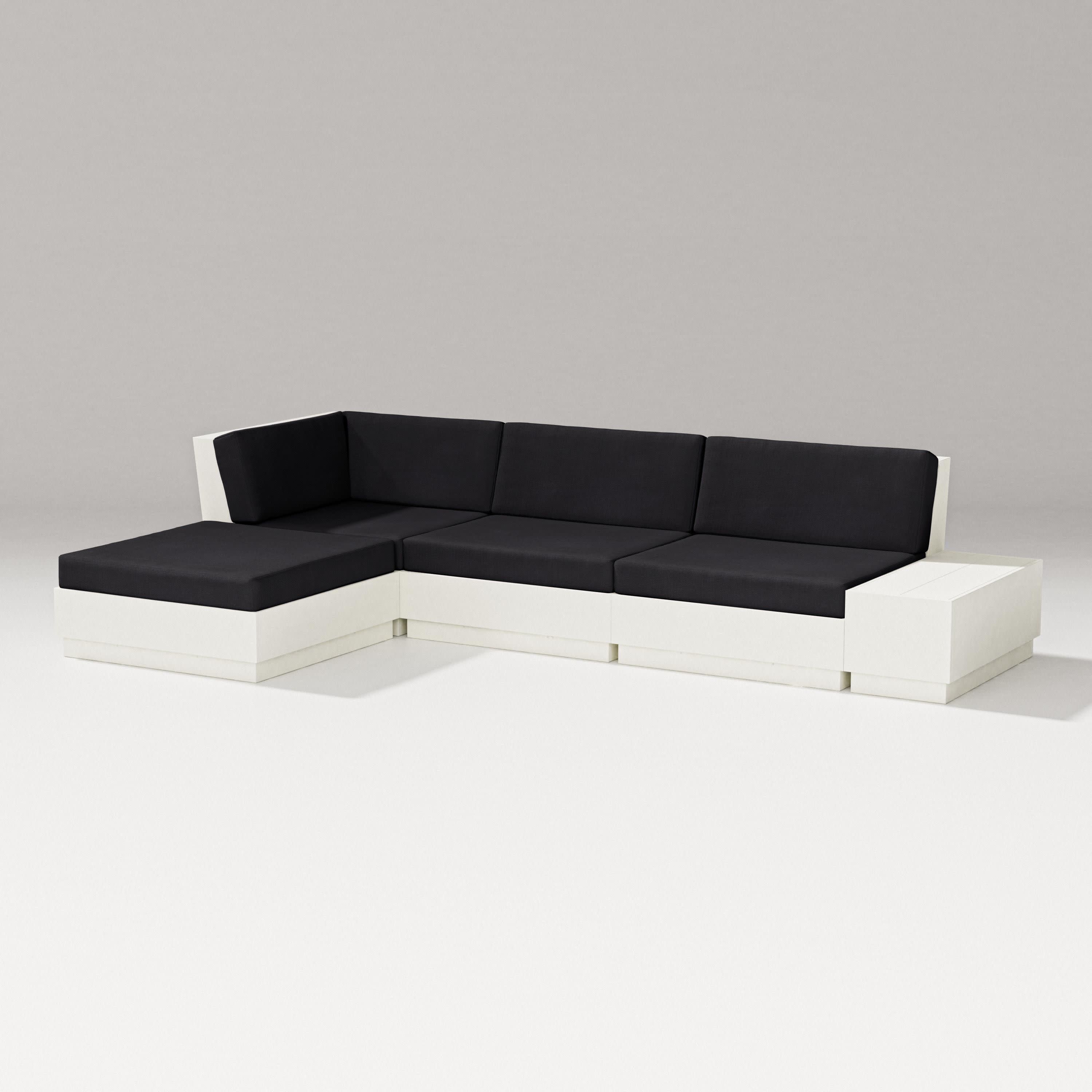 Elevate Chaise Sectional in Vintage White / Midnight Linen