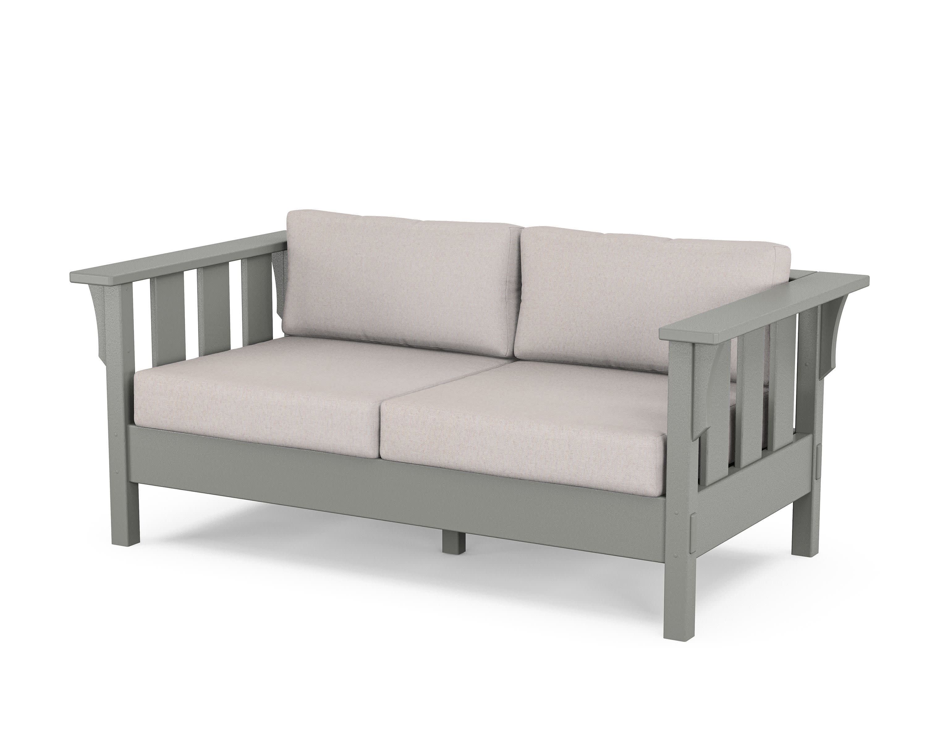 Acadia Deep Seating Loveseat in Slate Grey / Dune Burlap