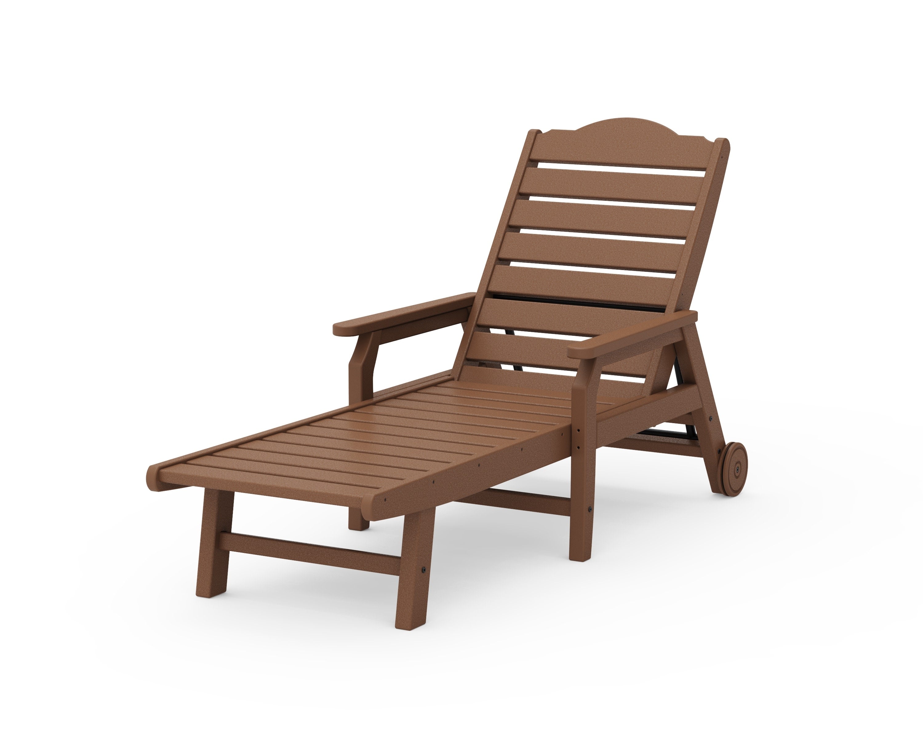 Savannah Chaise with Arms and Wheels in Teak
