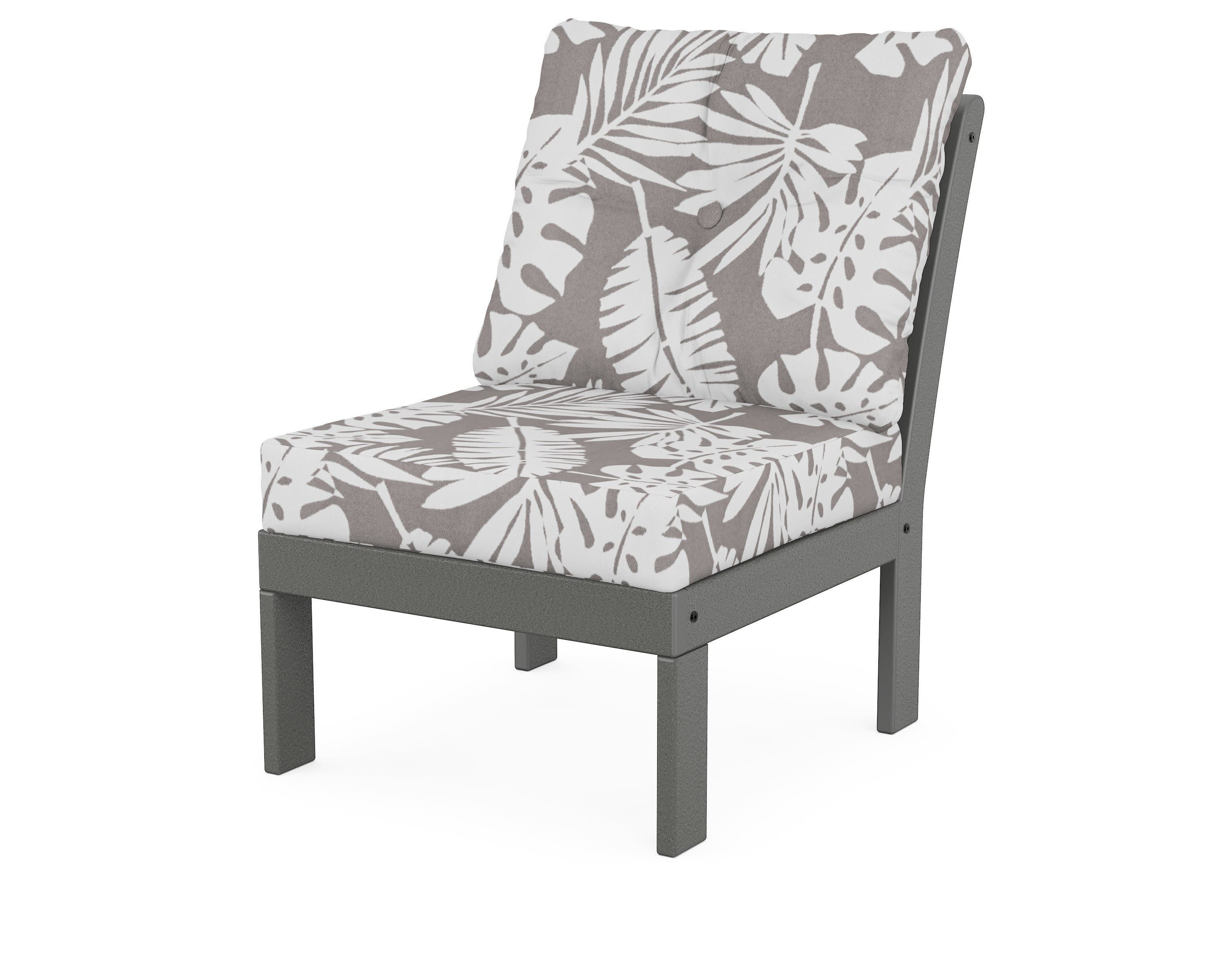 Vineyard Modular Armless Chair in Slate Grey / Leaf Grey Mist
