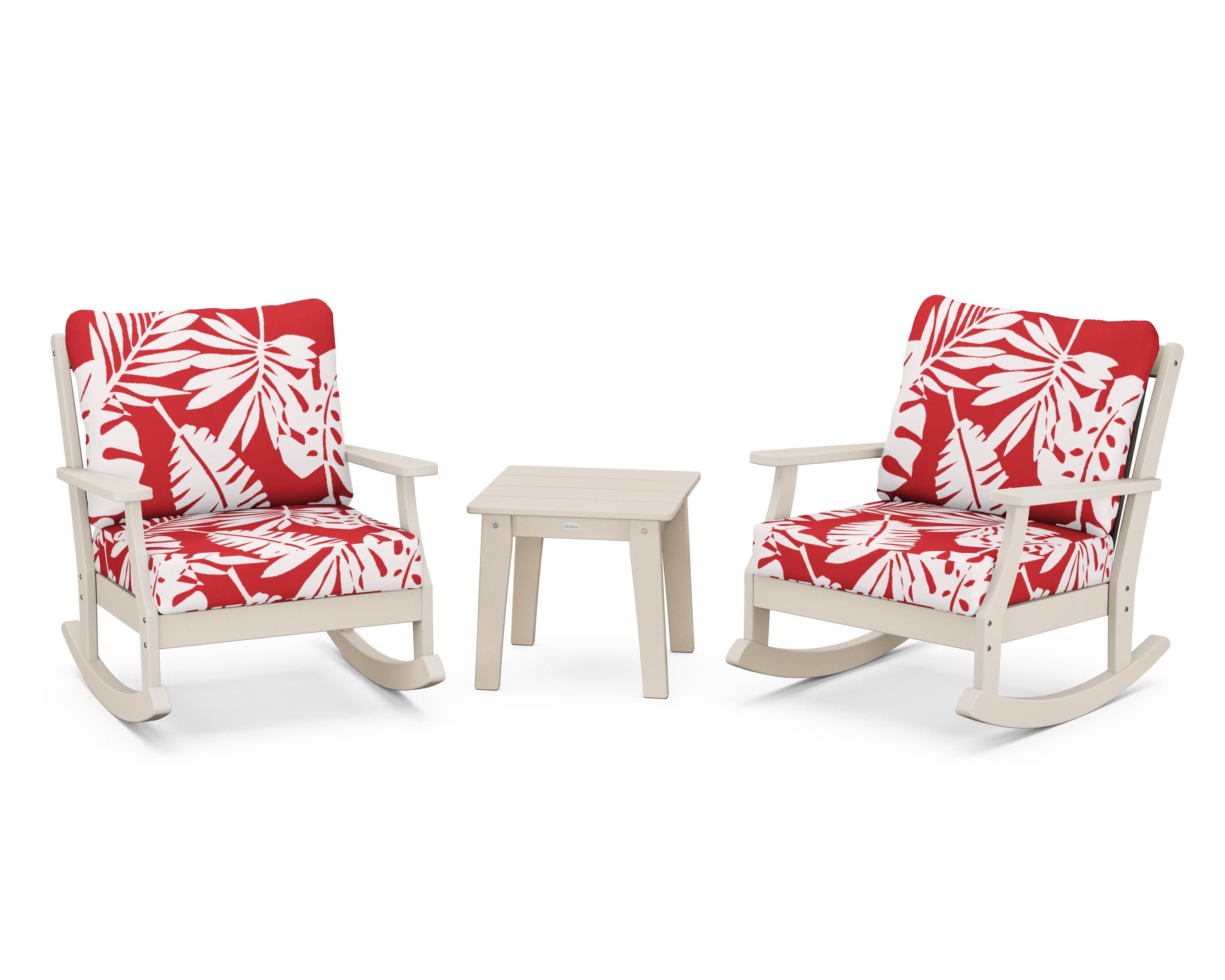 Braxton 3-Piece Deep Seating Rocker Set in Sand / Leaf Crimson