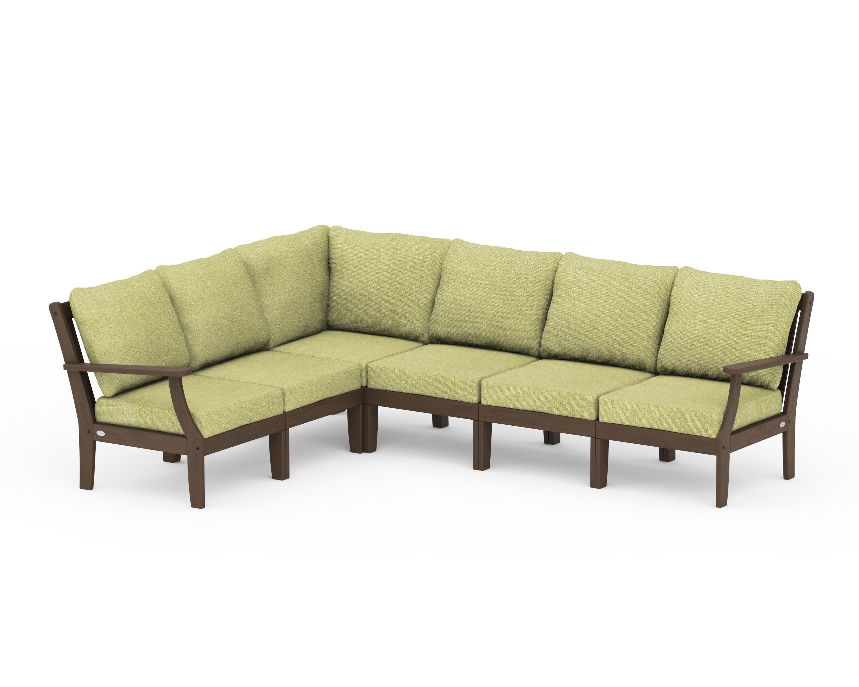 Braxton Modular 6-Piece Deep Seating Set in Kona / Chartreuse Boucle