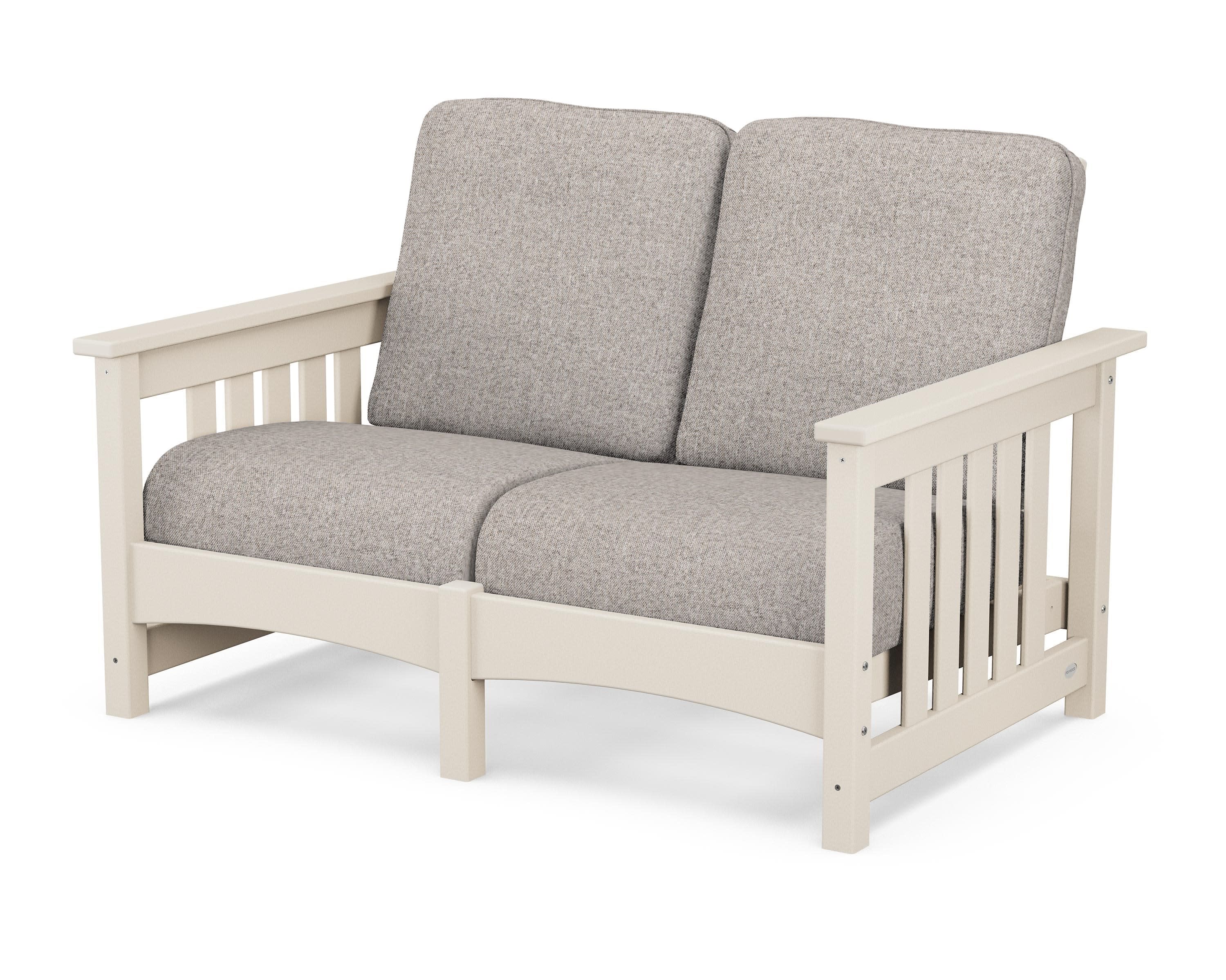 Club Mission Loveseat in Sand / Weathered Tweed