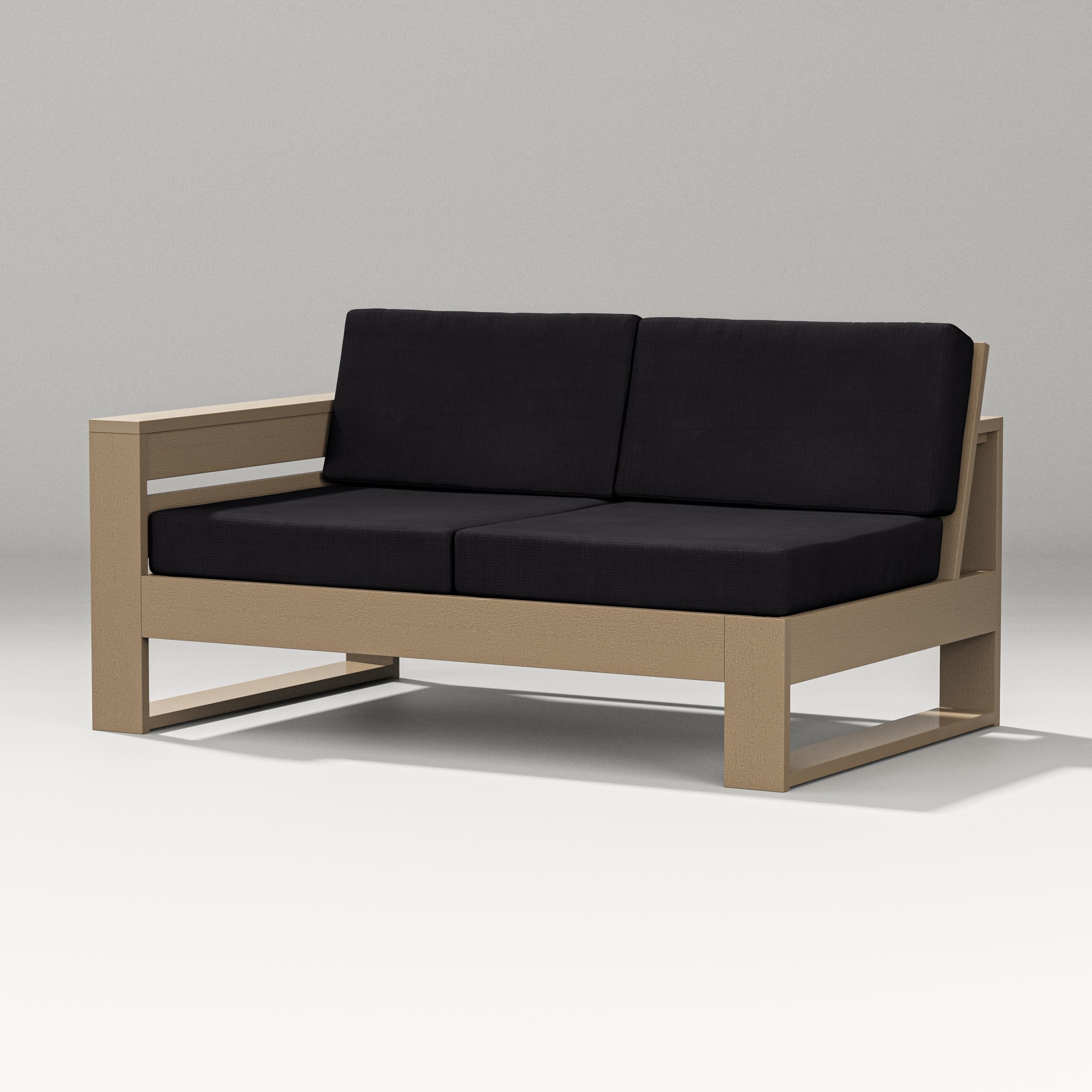 Latitude Modular Left Arm Loveseat in Vintage Sahara / Midnight Linen