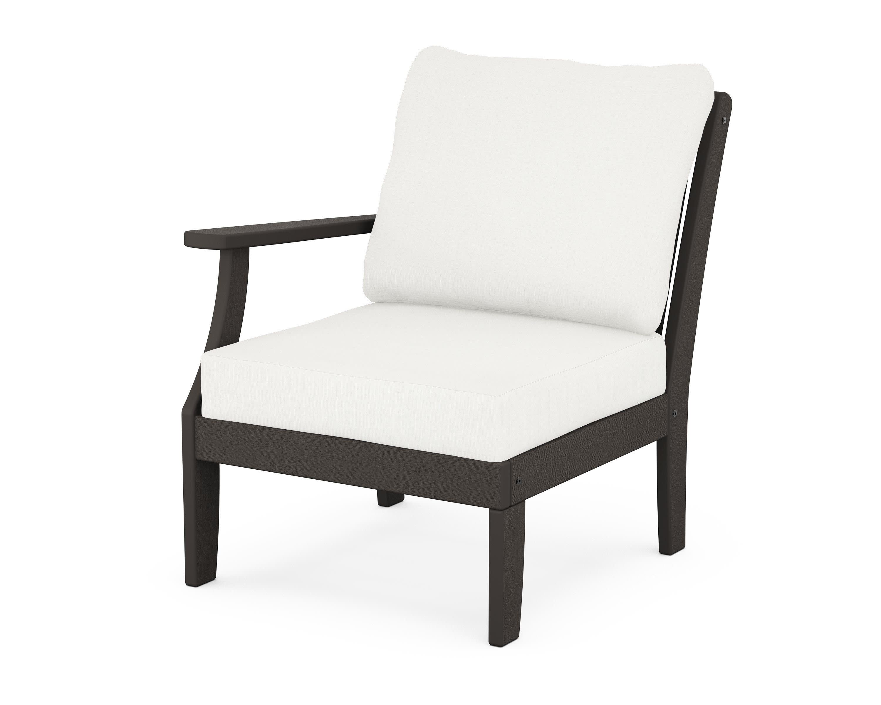 Braxton Modular Left Arm Chair in Vintage Coffee / Natural Linen