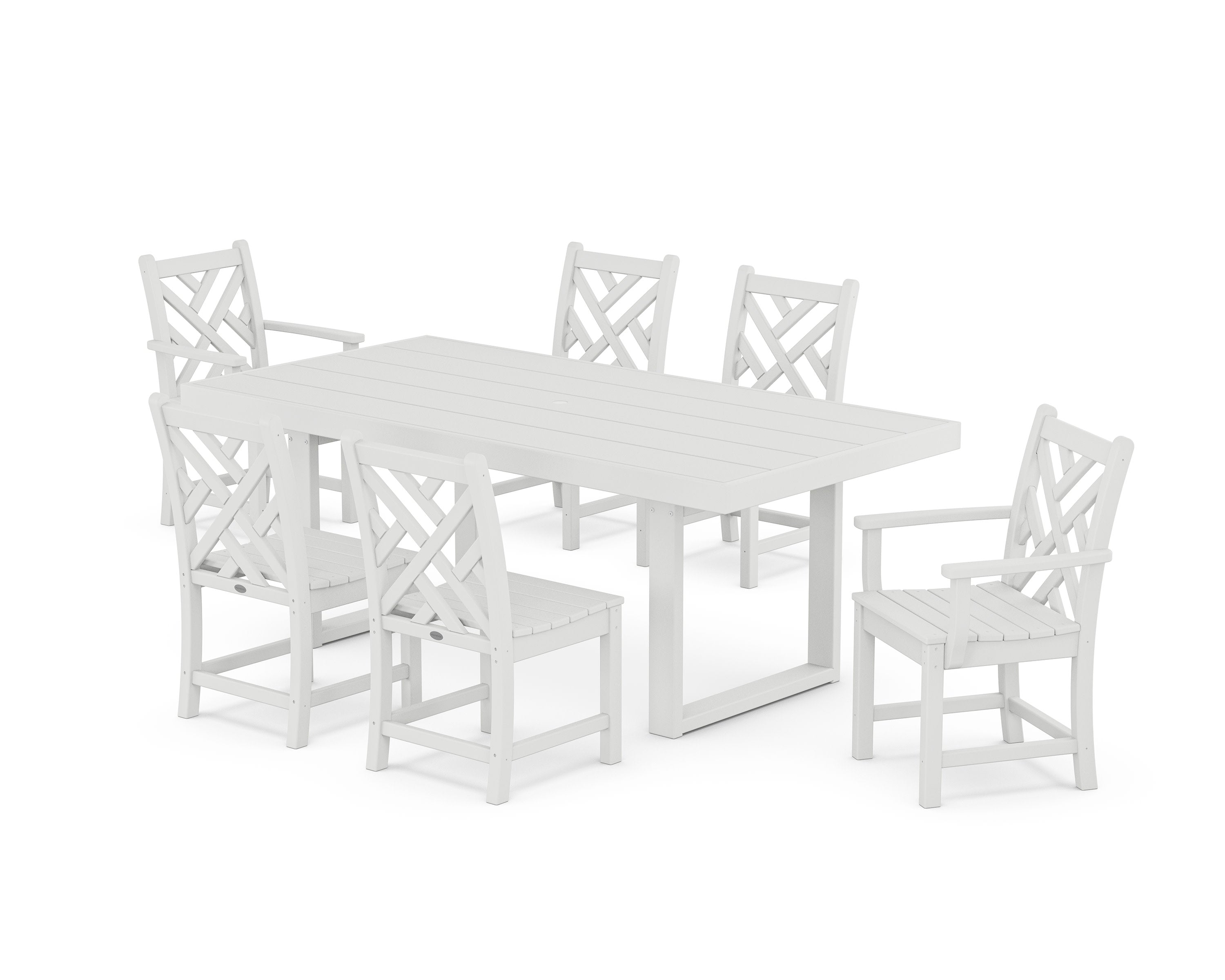 Chippendale 7-Piece Dining Set in White