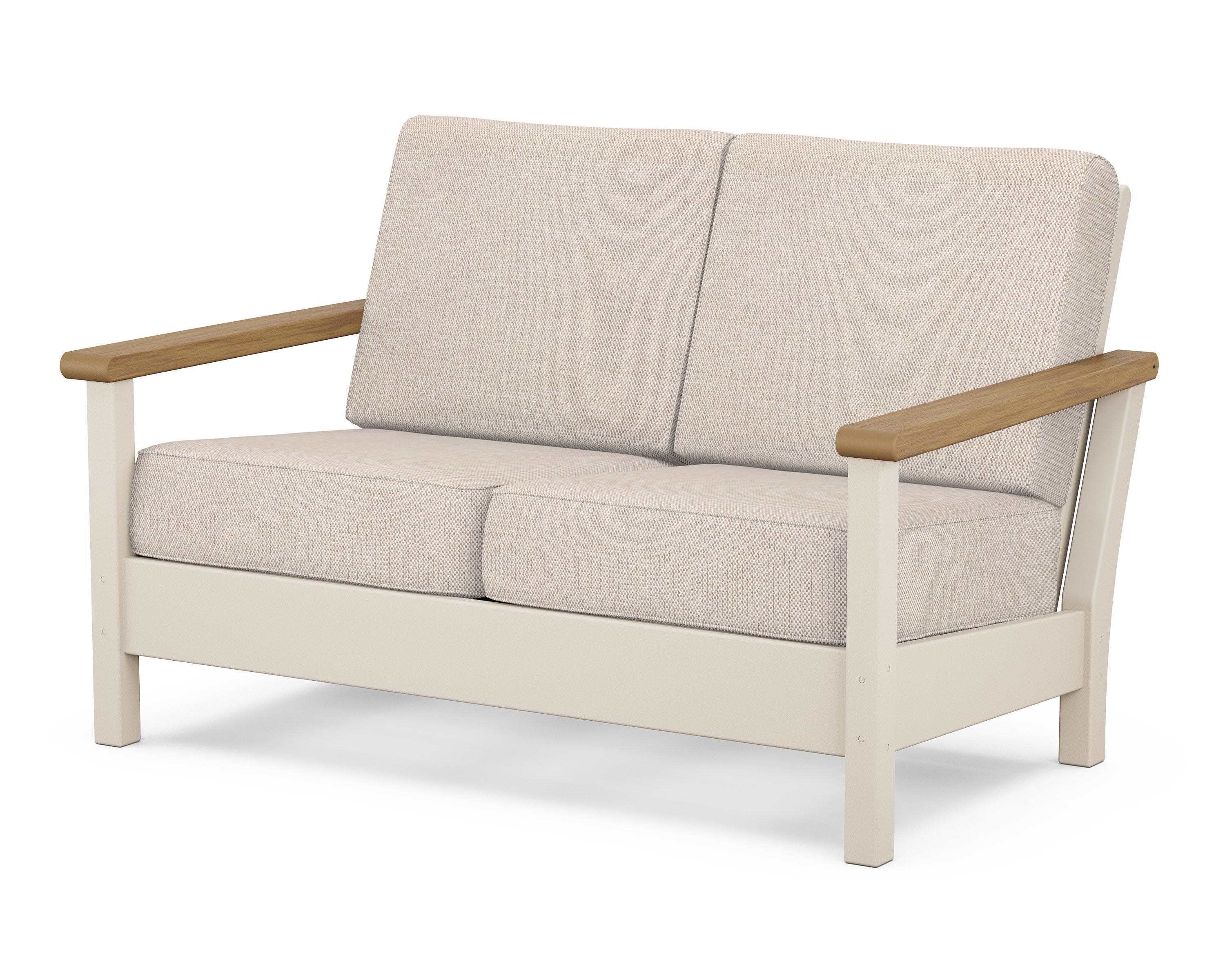 Harbour Deep Seating Loveseat in Sand / Natural / Blend Linen