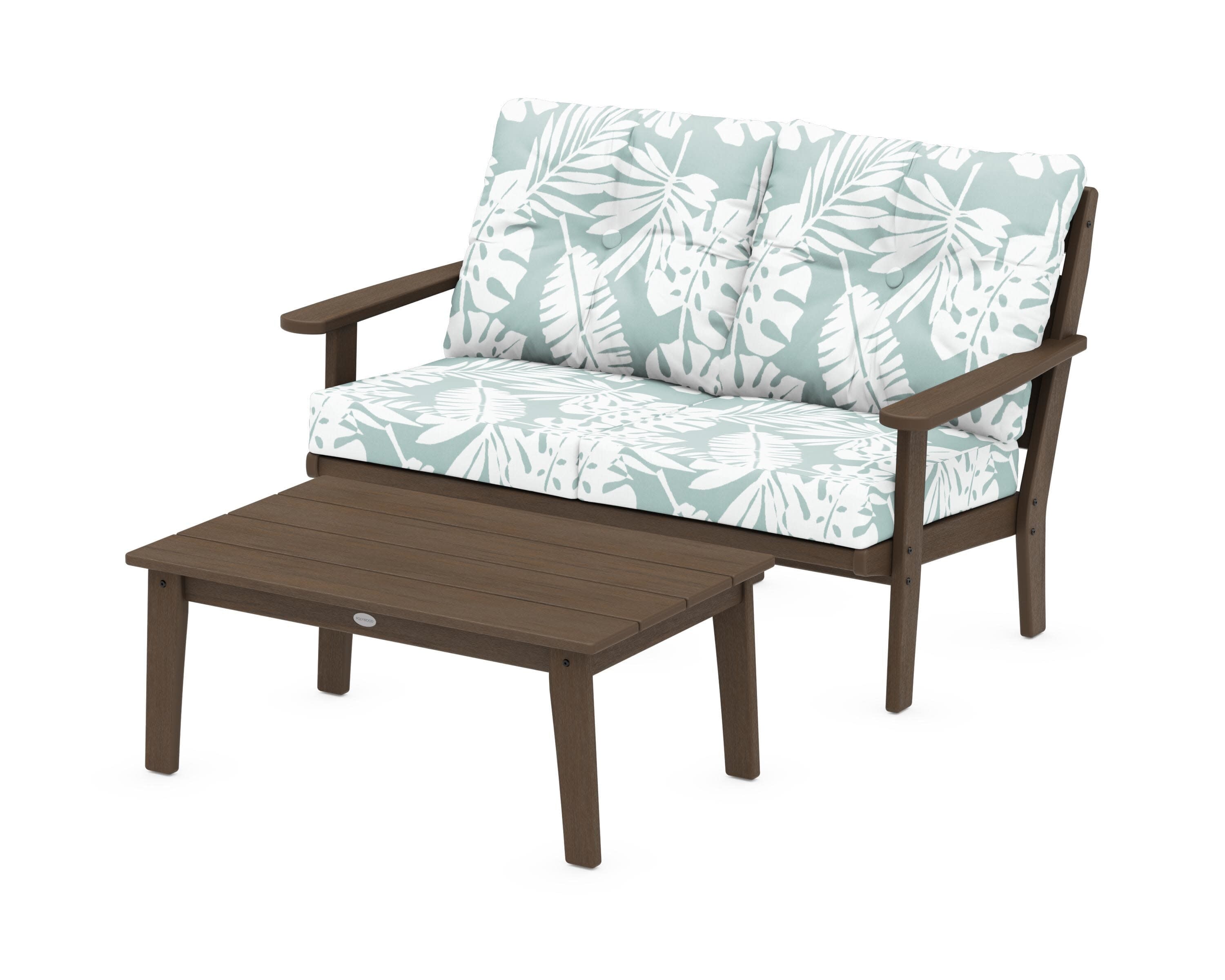 Lakeside 2-Piece Lounge Loveseat Set in Kona / Leaf Glacier Spa