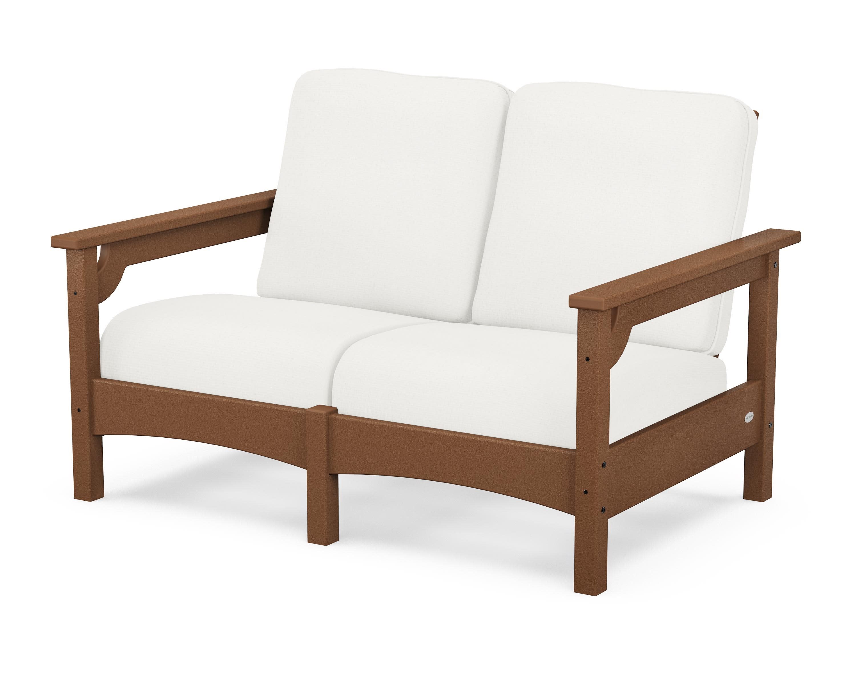 Club Loveseat in Teak / Natural Linen