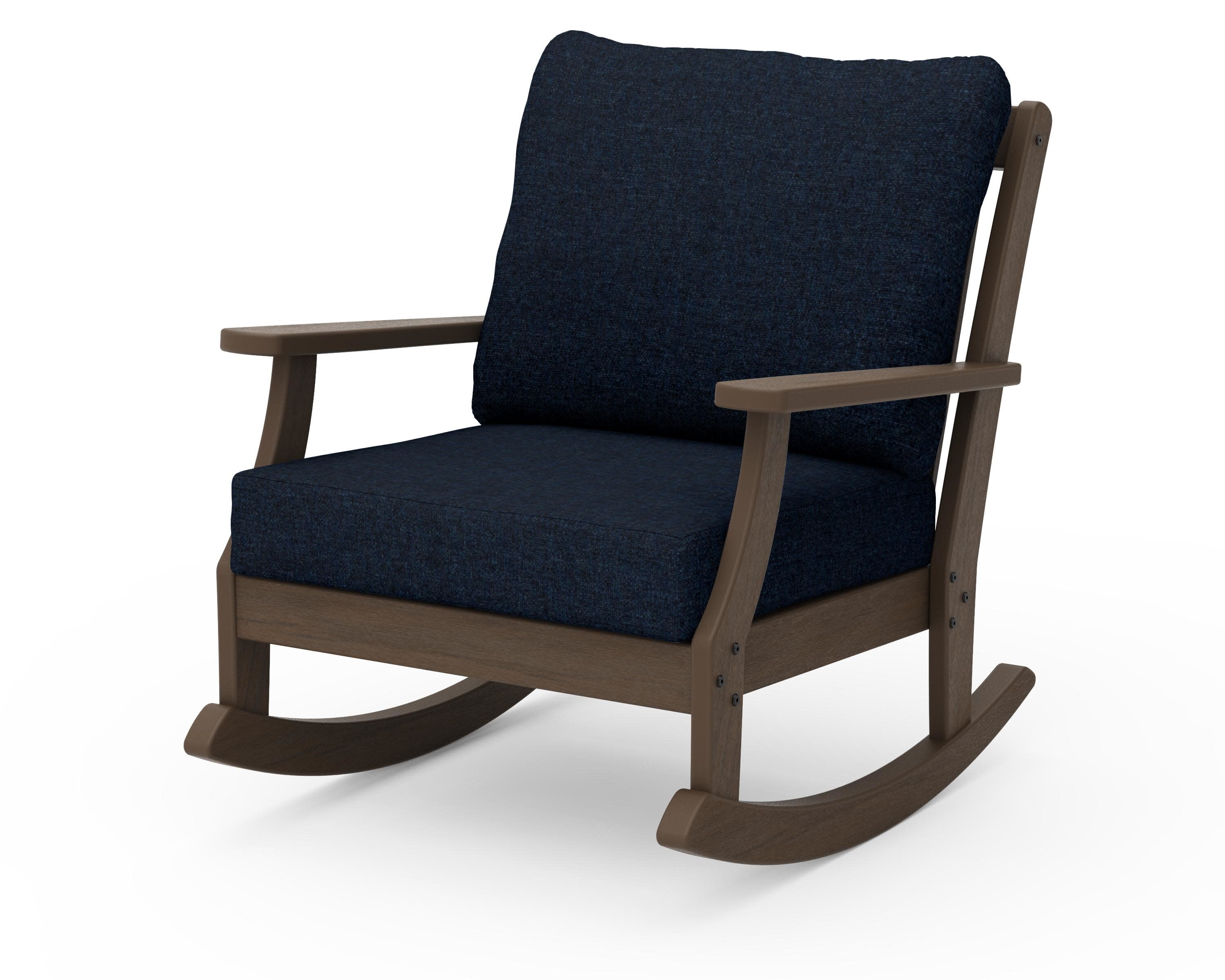 Braxton Deep Seating Rocking Chair in Kona / Marine Indigo