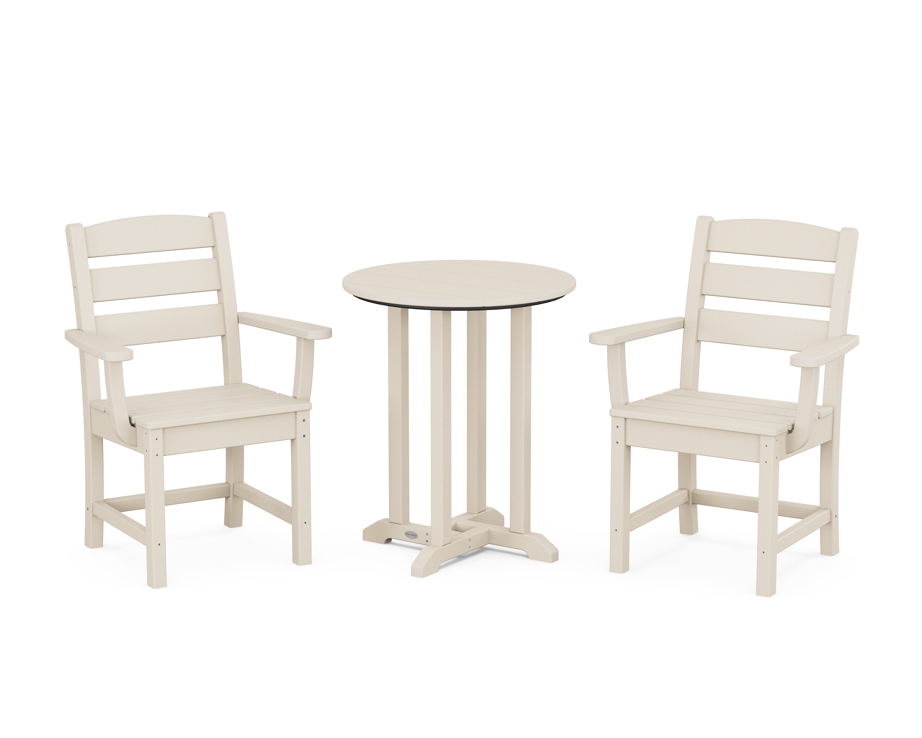 Lakeside 3-Piece Round Bistro Dining Set in Sand