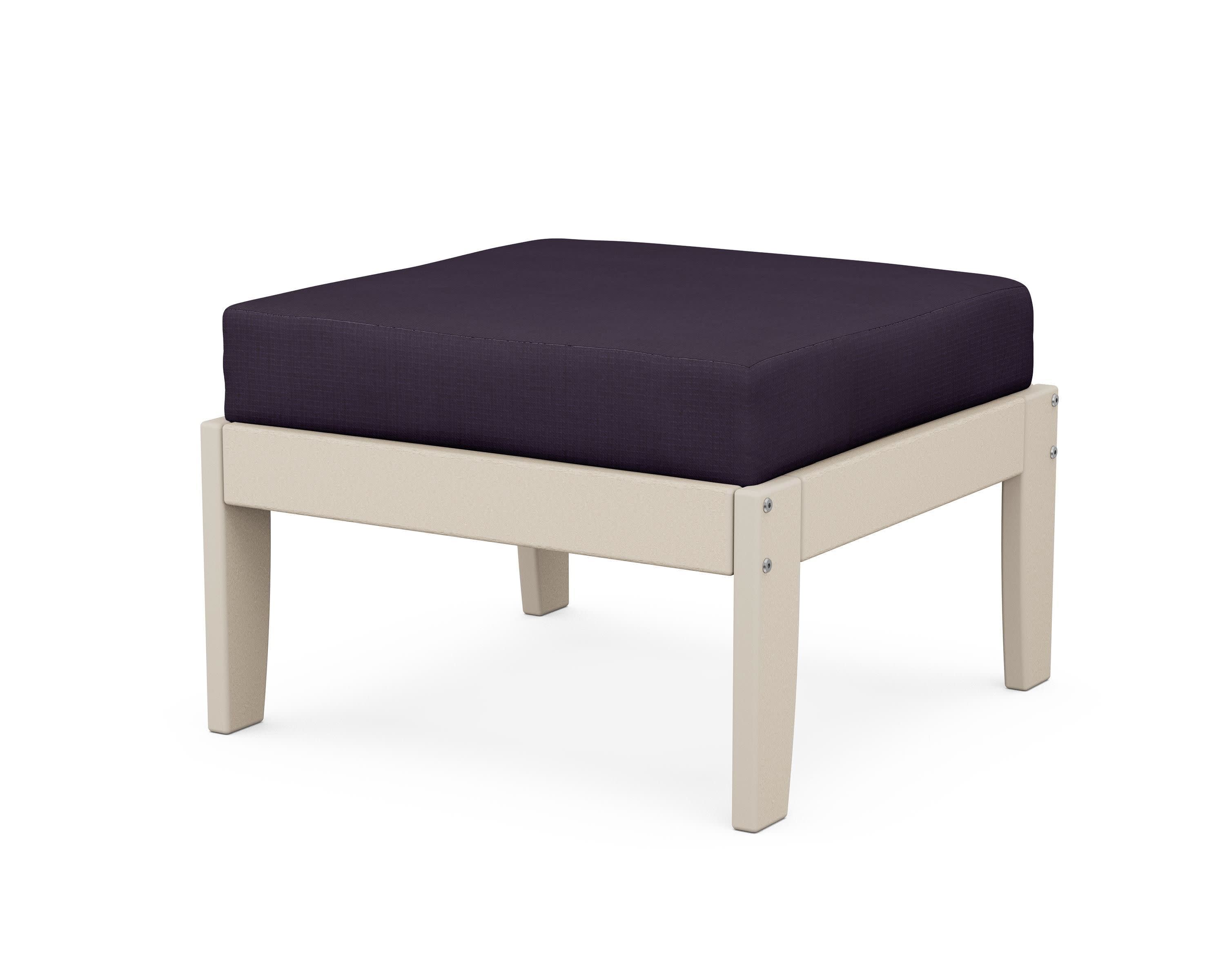 Modular Ottoman - Classic in Sand / Navy Linen