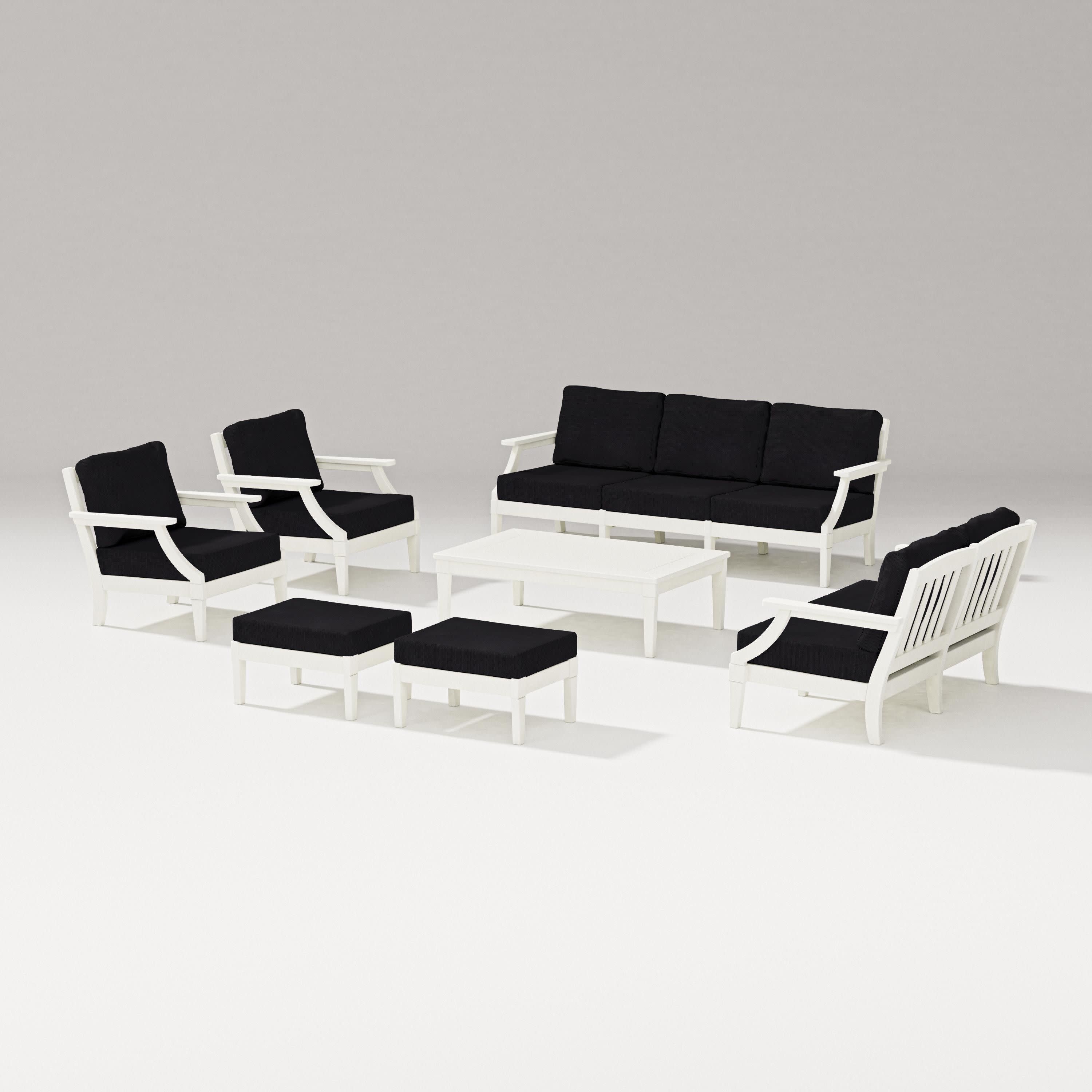 Estate 7-Piece Lounge Sofa Set in Vintage White / Midnight Linen