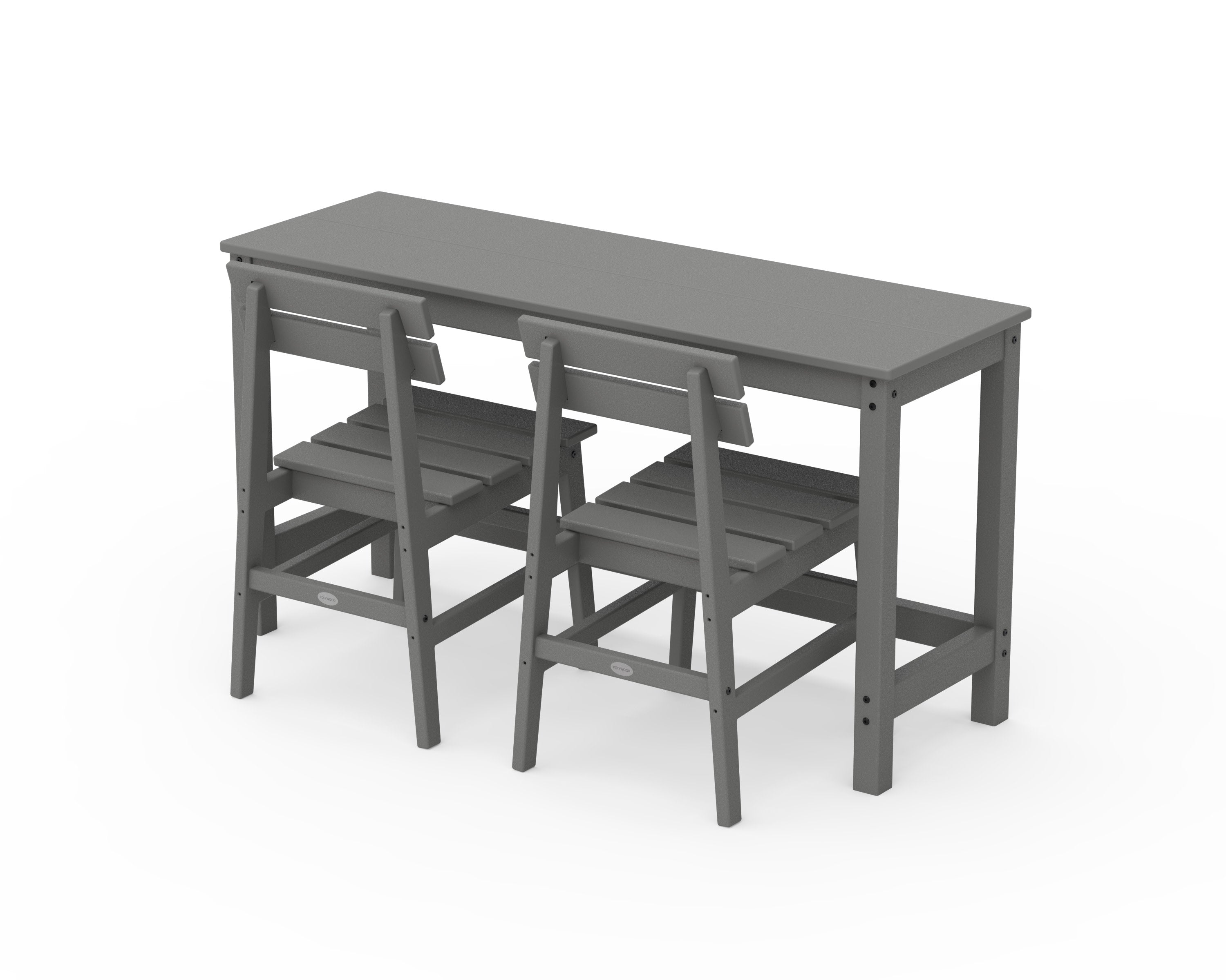 Modern Studio Plaza Chair 3-Piece Balcony Set in Slate Grey