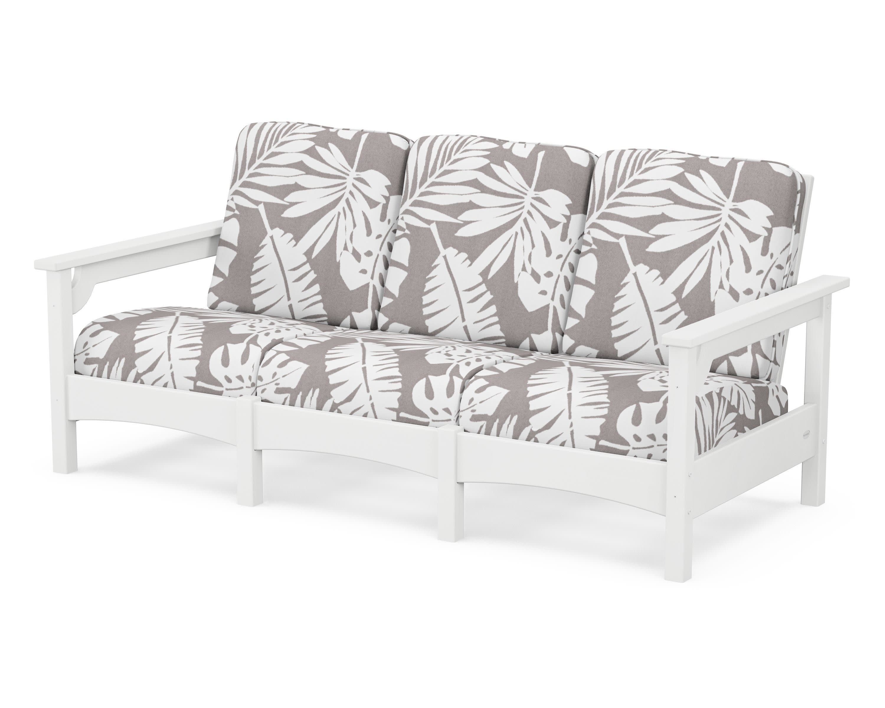 Club Sofa in White / Leaf Grey Mist