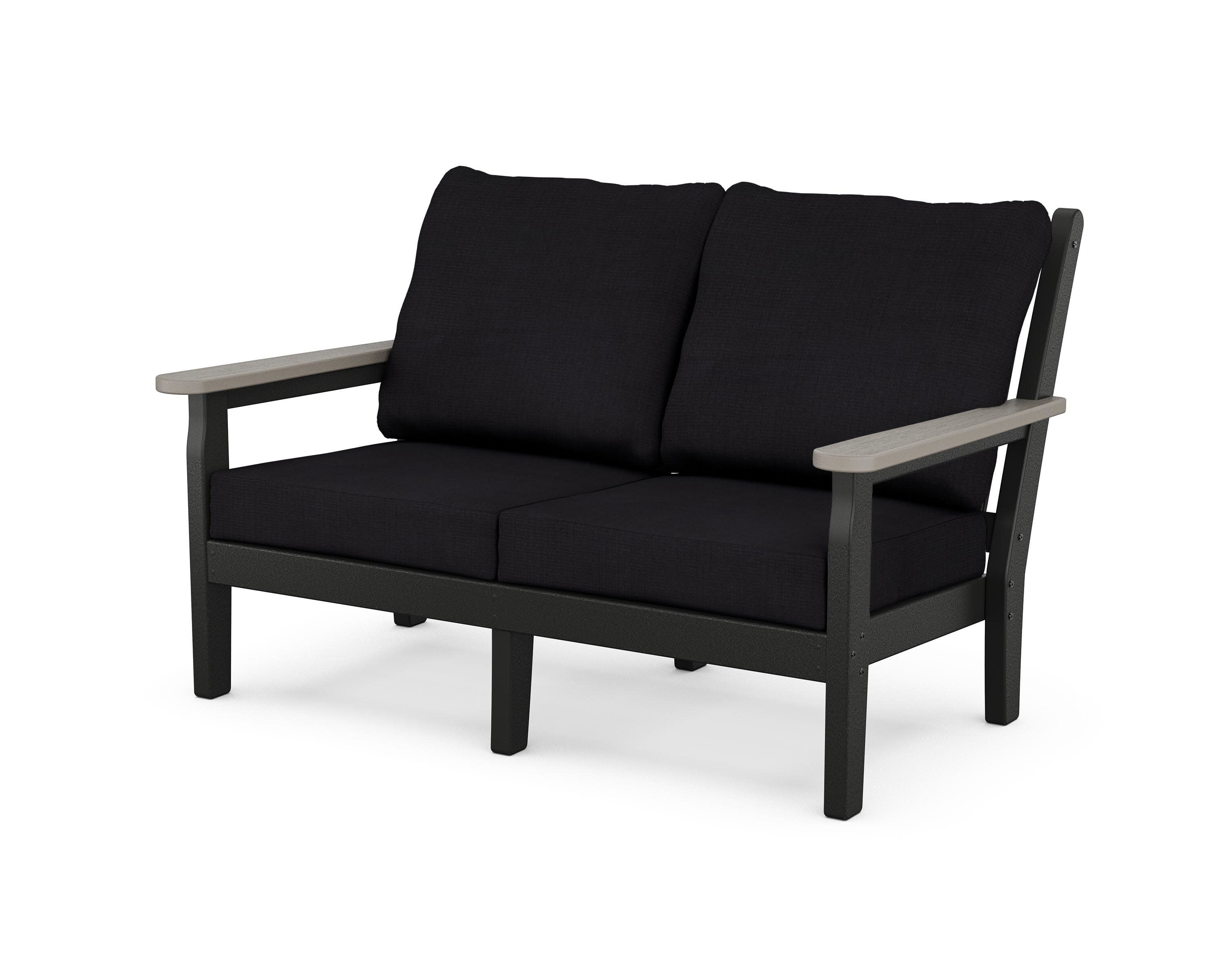 Chippendale Deep Seating Loveseat in Black / Driftwood / Midnight Linen