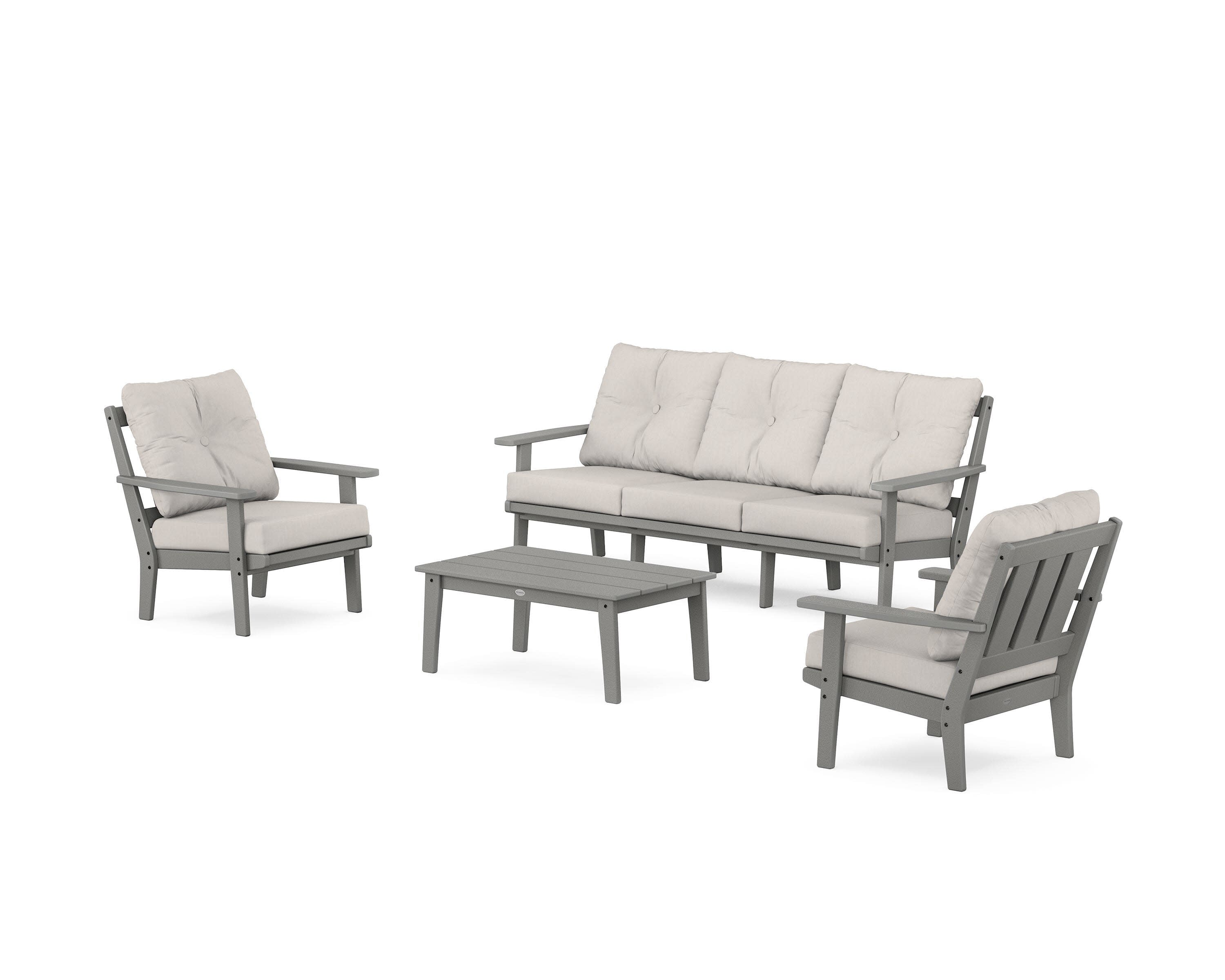 Oxford 4-Piece Deep Seating Set with Sofa in Slate Grey / Cast Ash