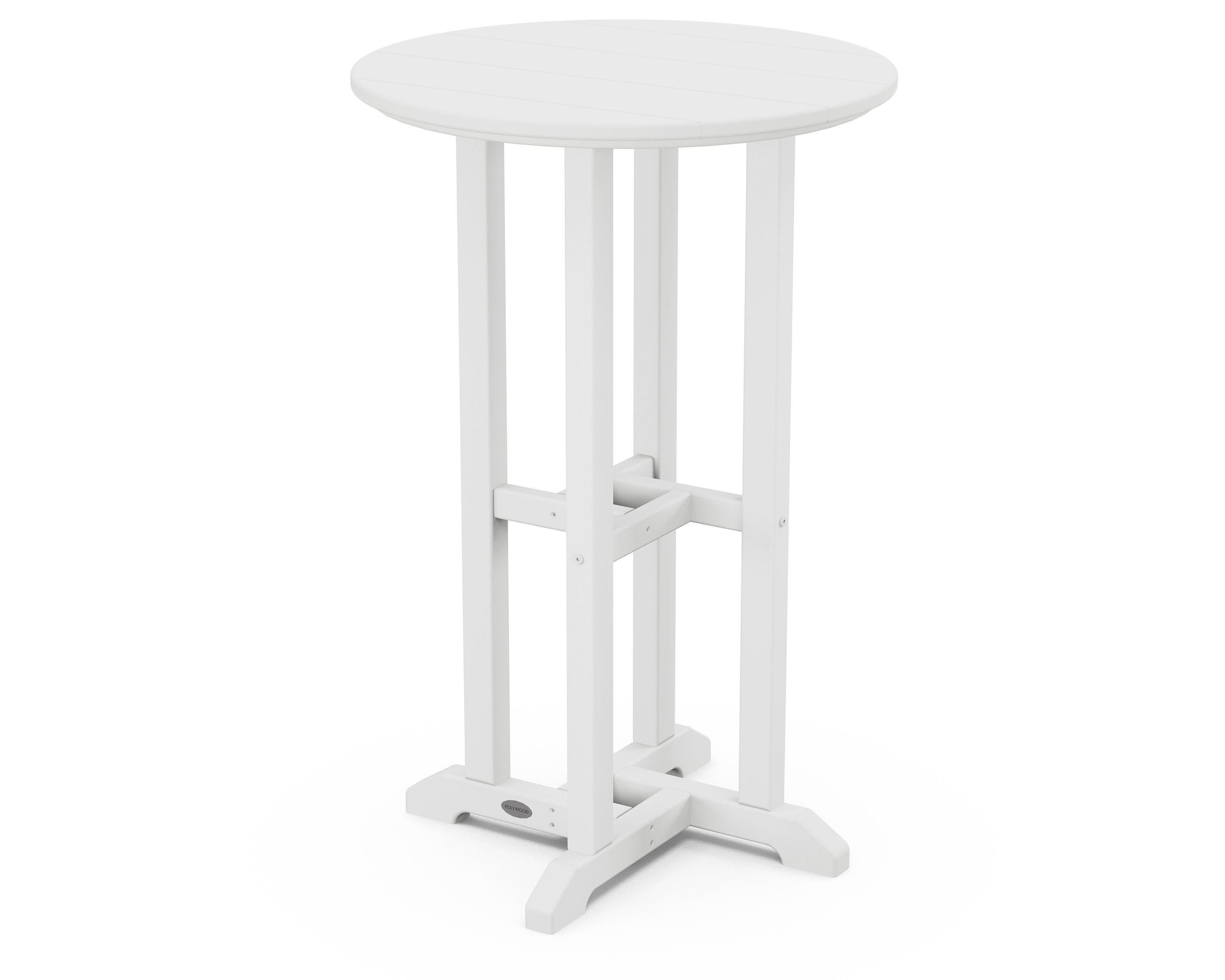 24" Round Farmhouse Counter Bistro Table in White