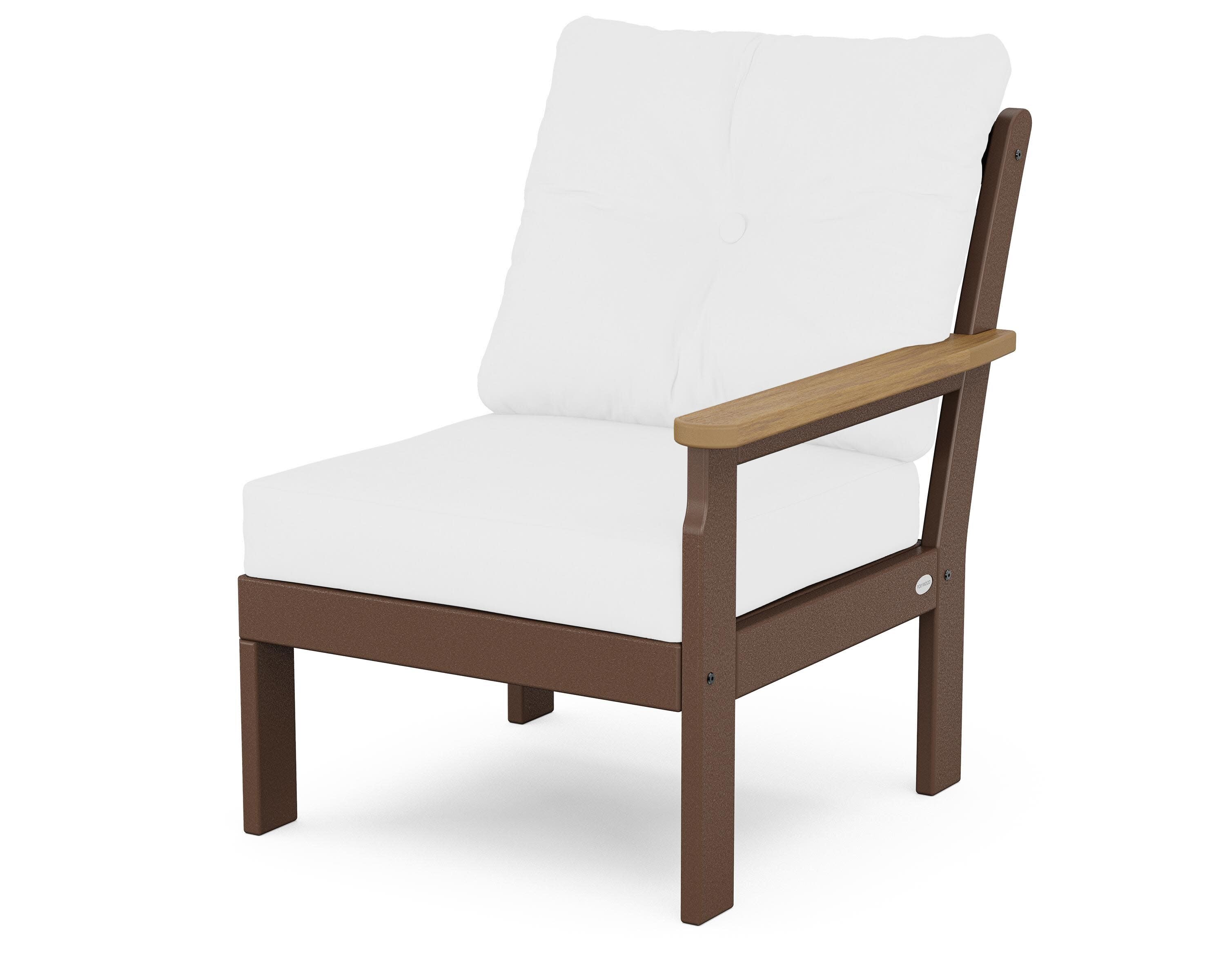 Vineyard Modular Right Arm Chair in Mahogany / Natural / Natural