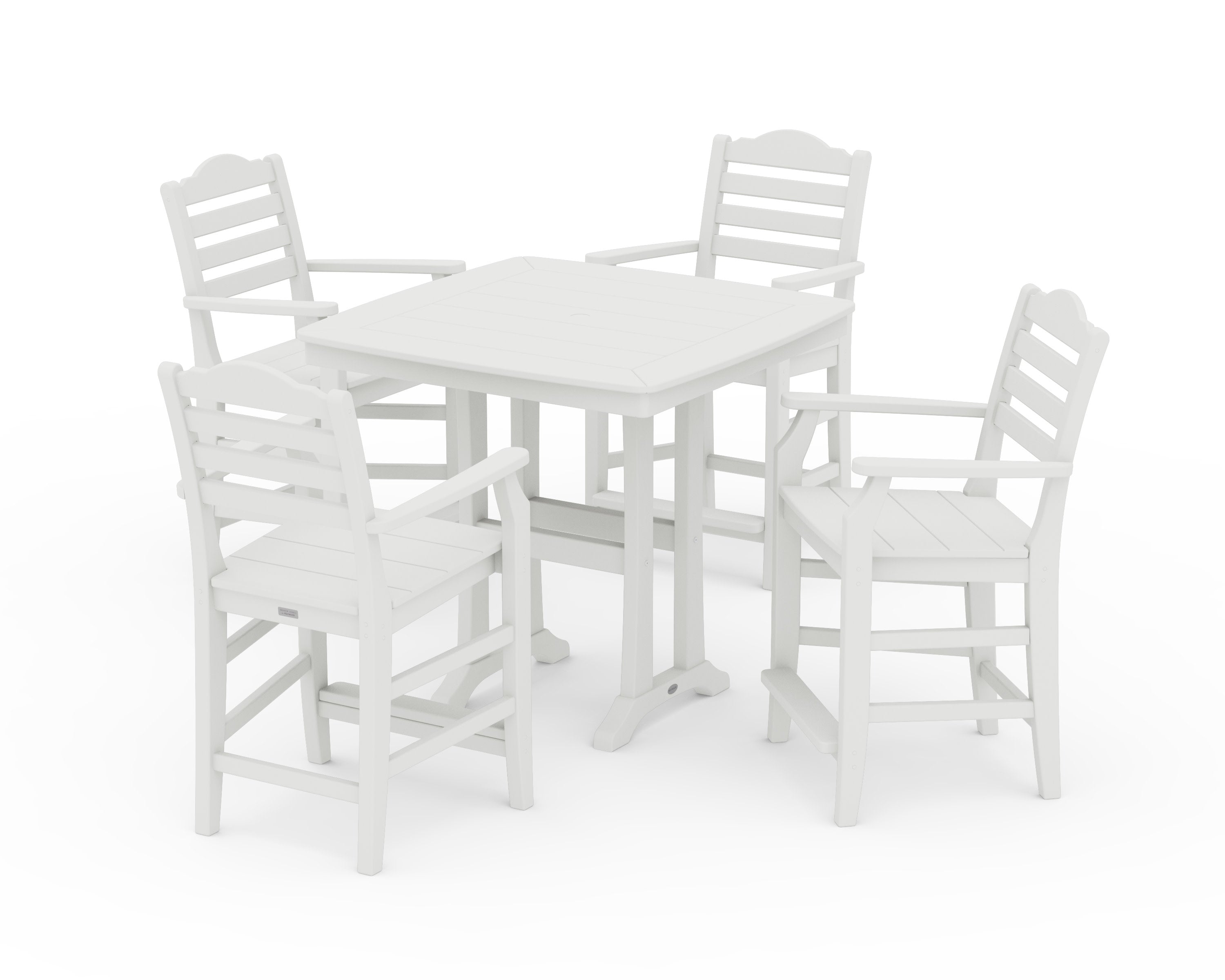 Savannah 5-Piece Counter Set with Trestle Legs in Vintage White