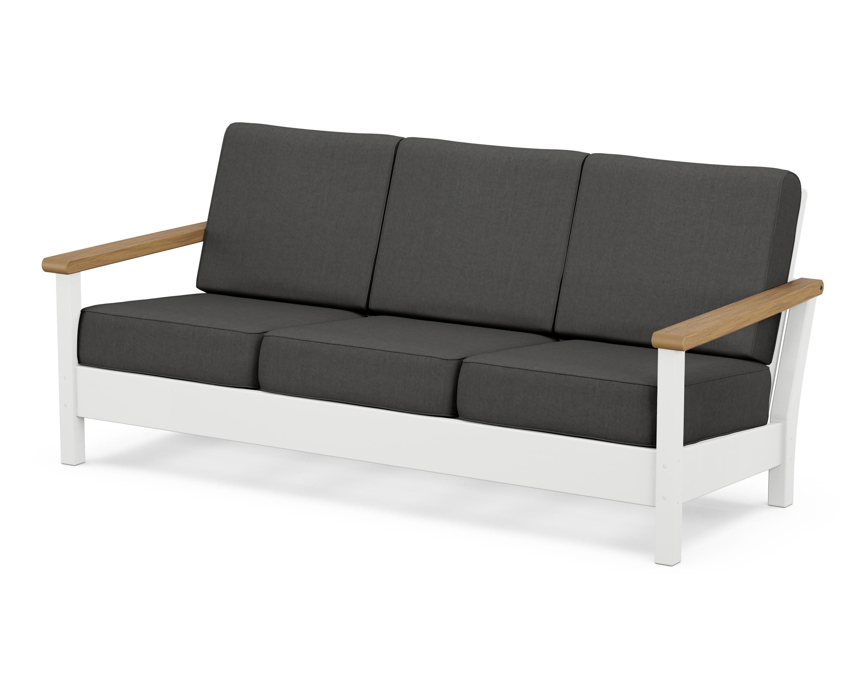 Harbour Deep Seating Sofa in White / Natural / Spectrum Carbon