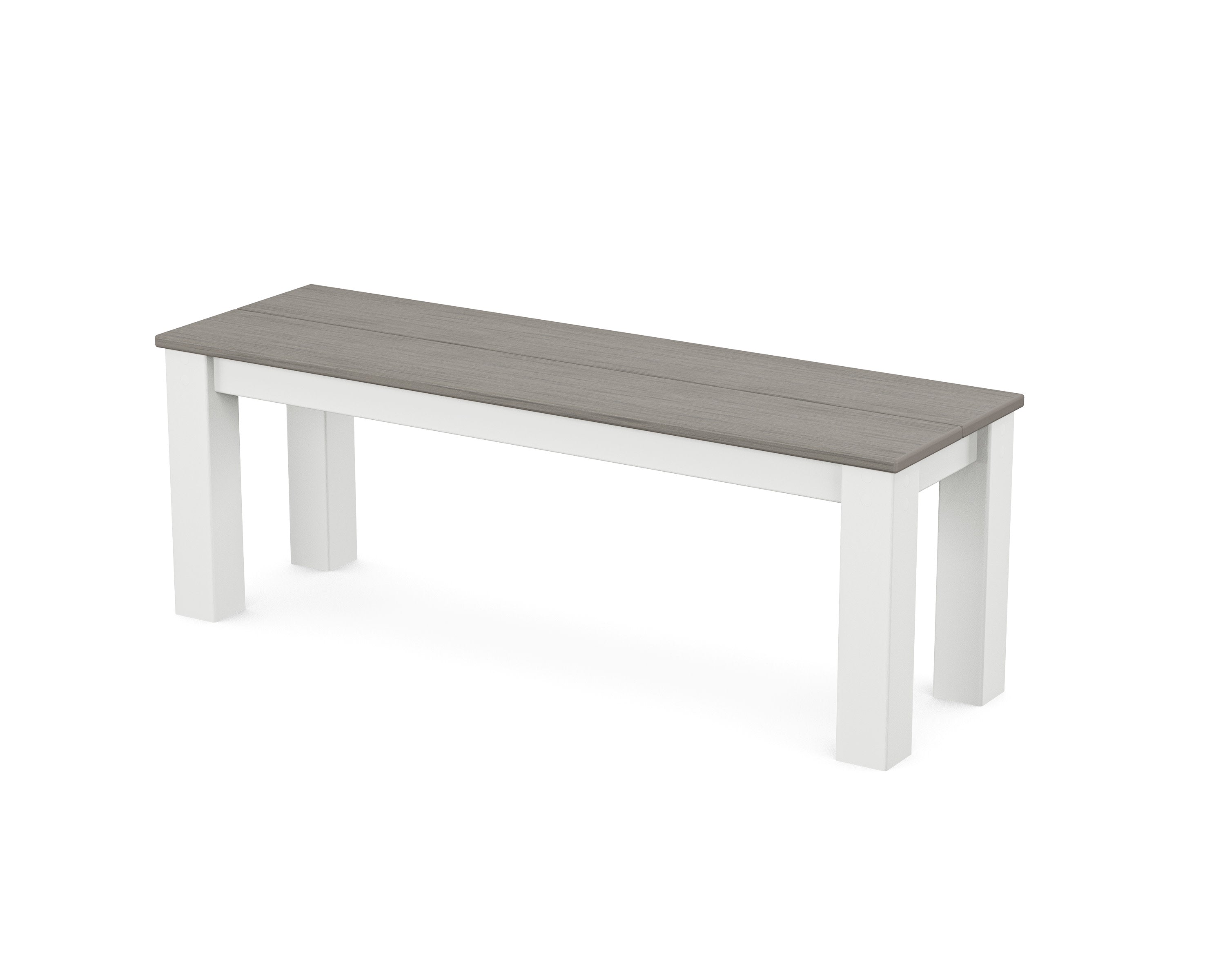 Studio Parsons 48" Bench in White / Driftwood