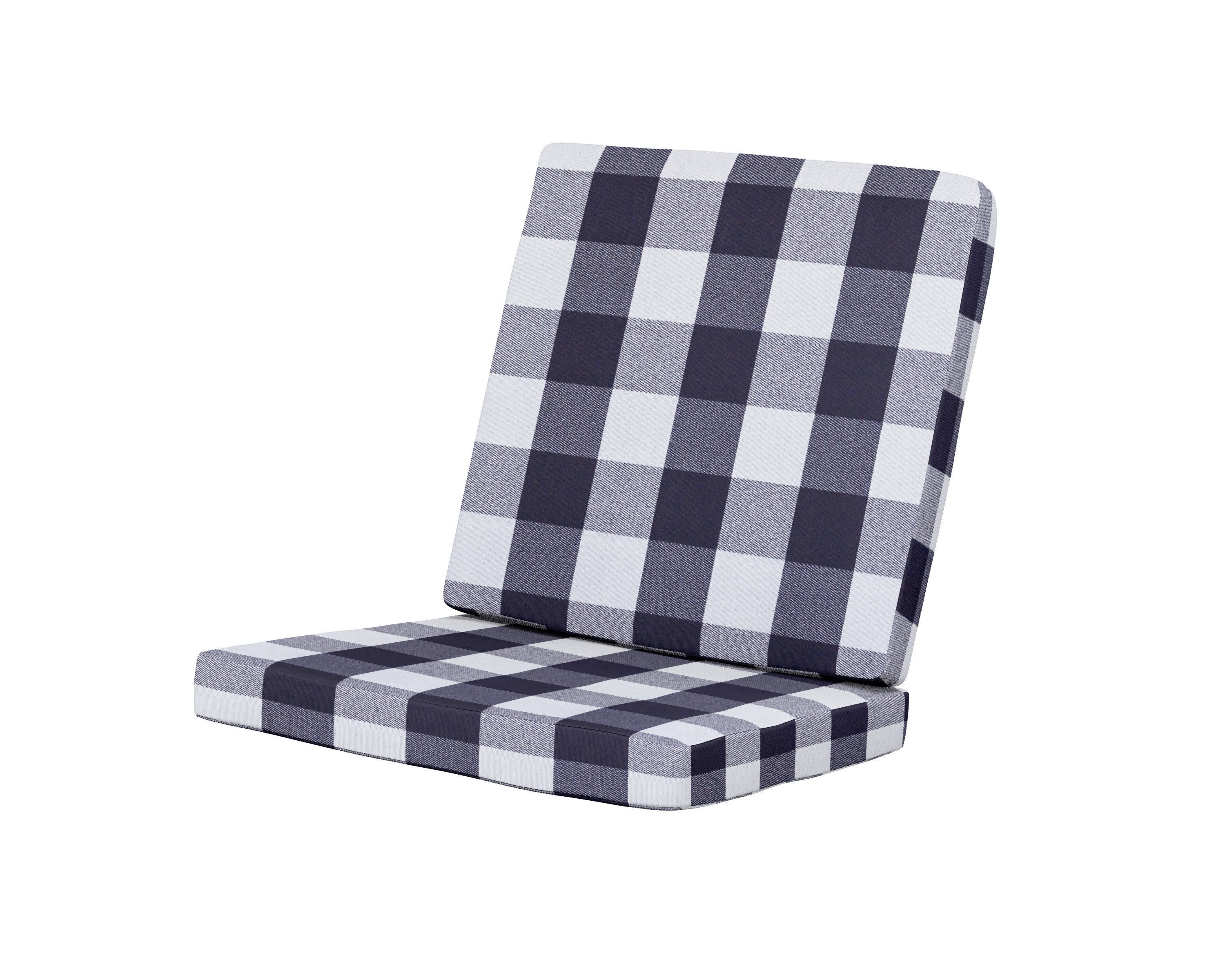 Modern Chair Cushion in Buffalo Plaid Navy