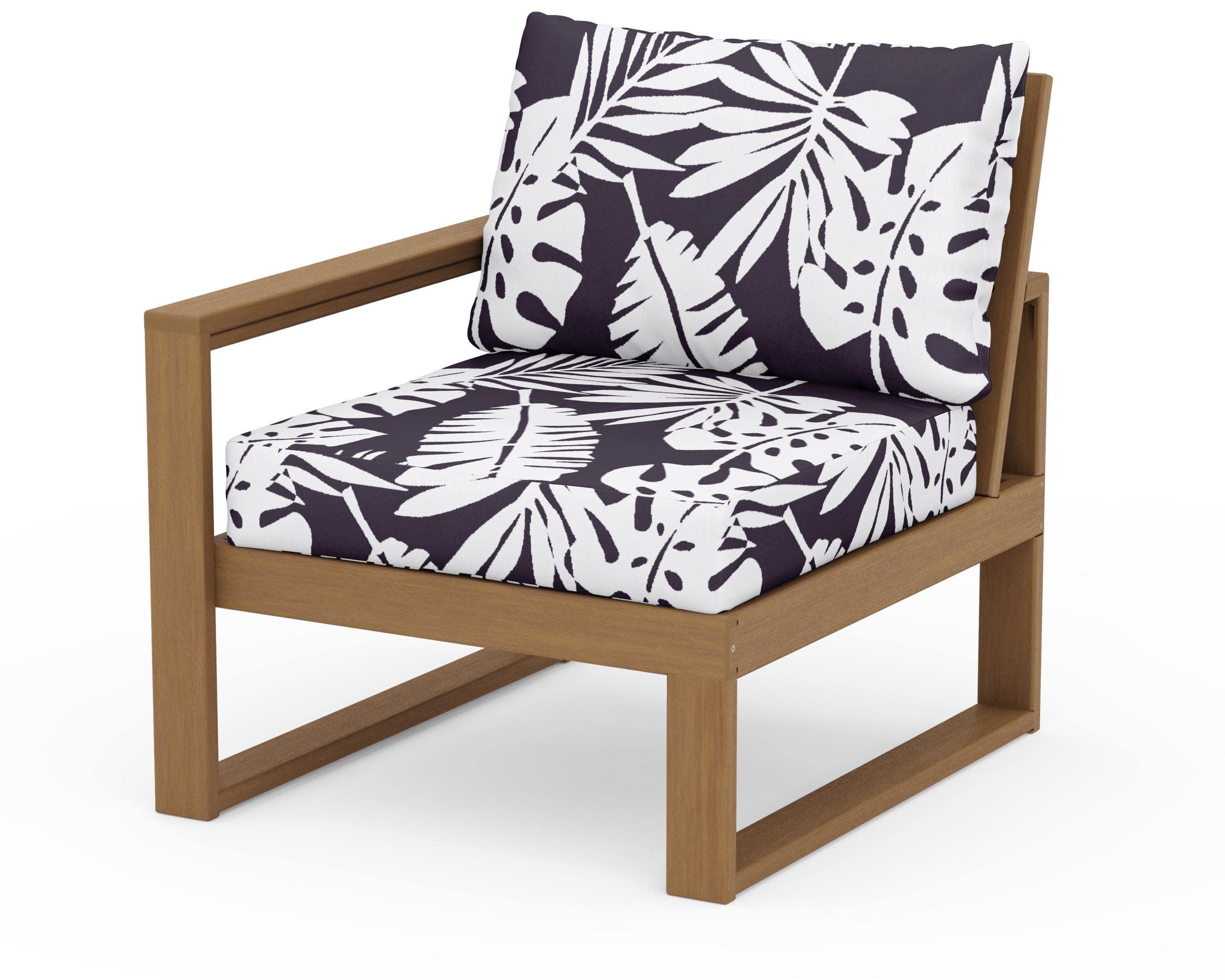 EDGE Modular Left Arm Chair in Natural / Leaf Navy