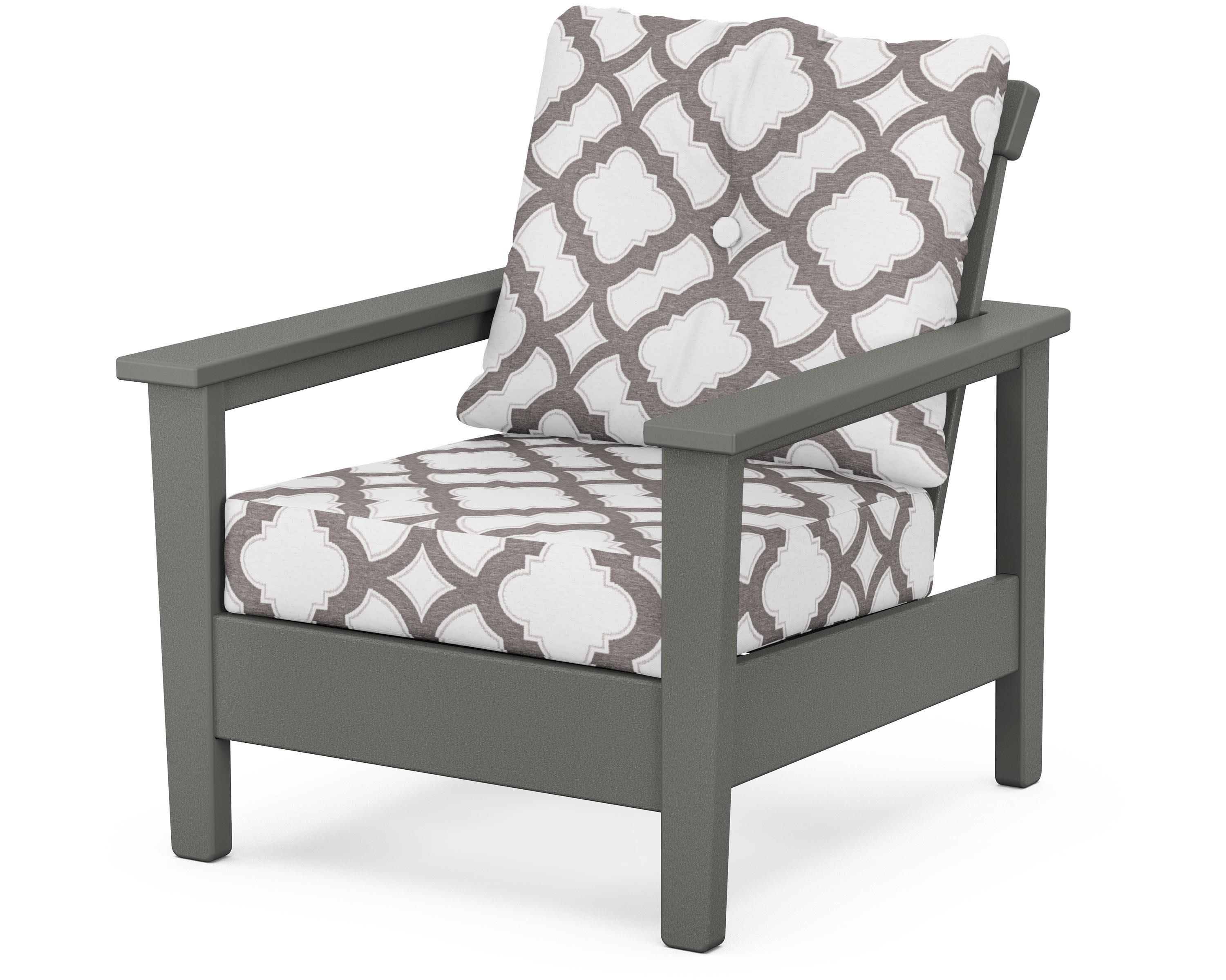 Prescott Deep Seating Chair in Slate Grey / Trellis Grey Mist