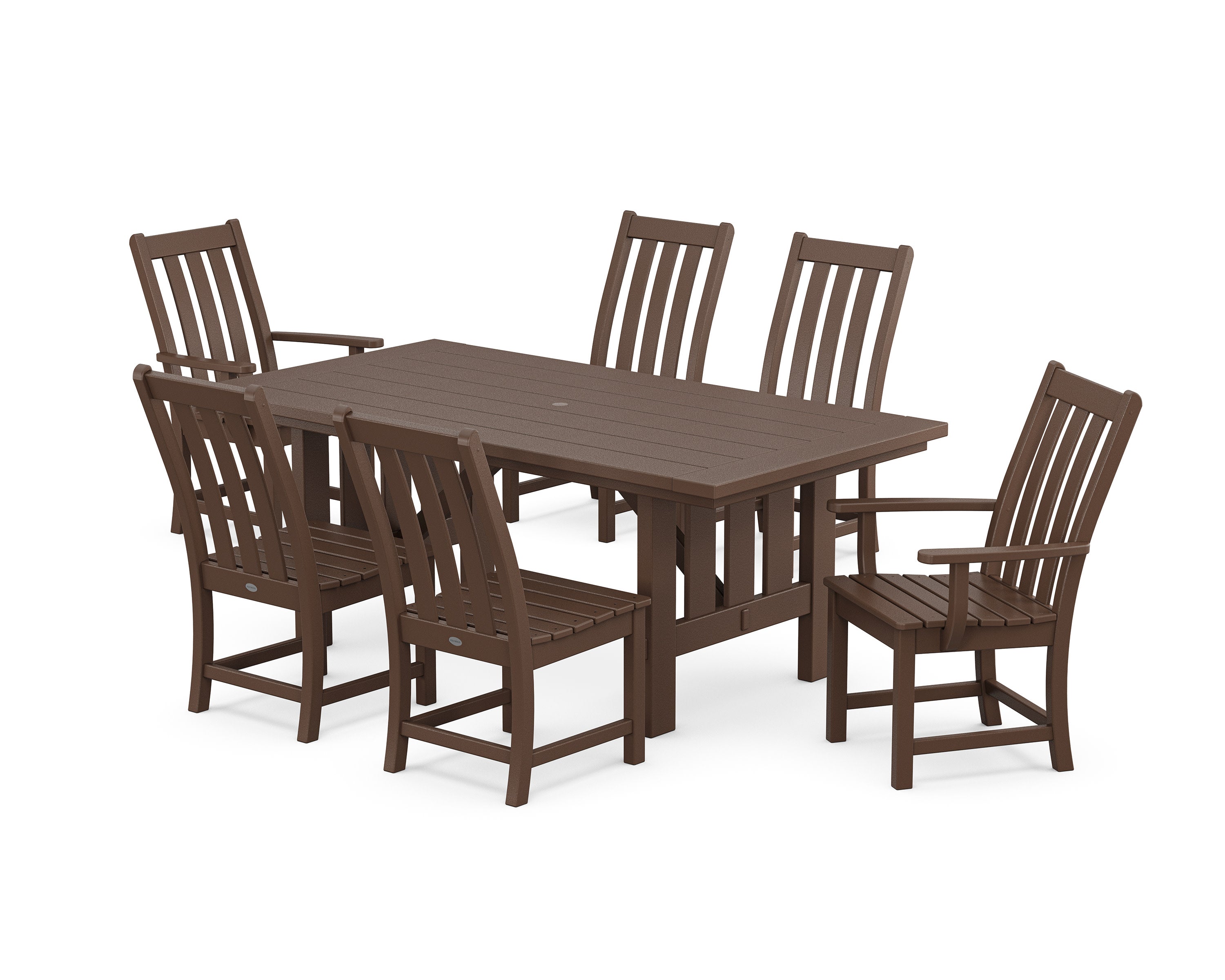 Vineyard 7-Piece Dining Set with Mission Table in Mahogany