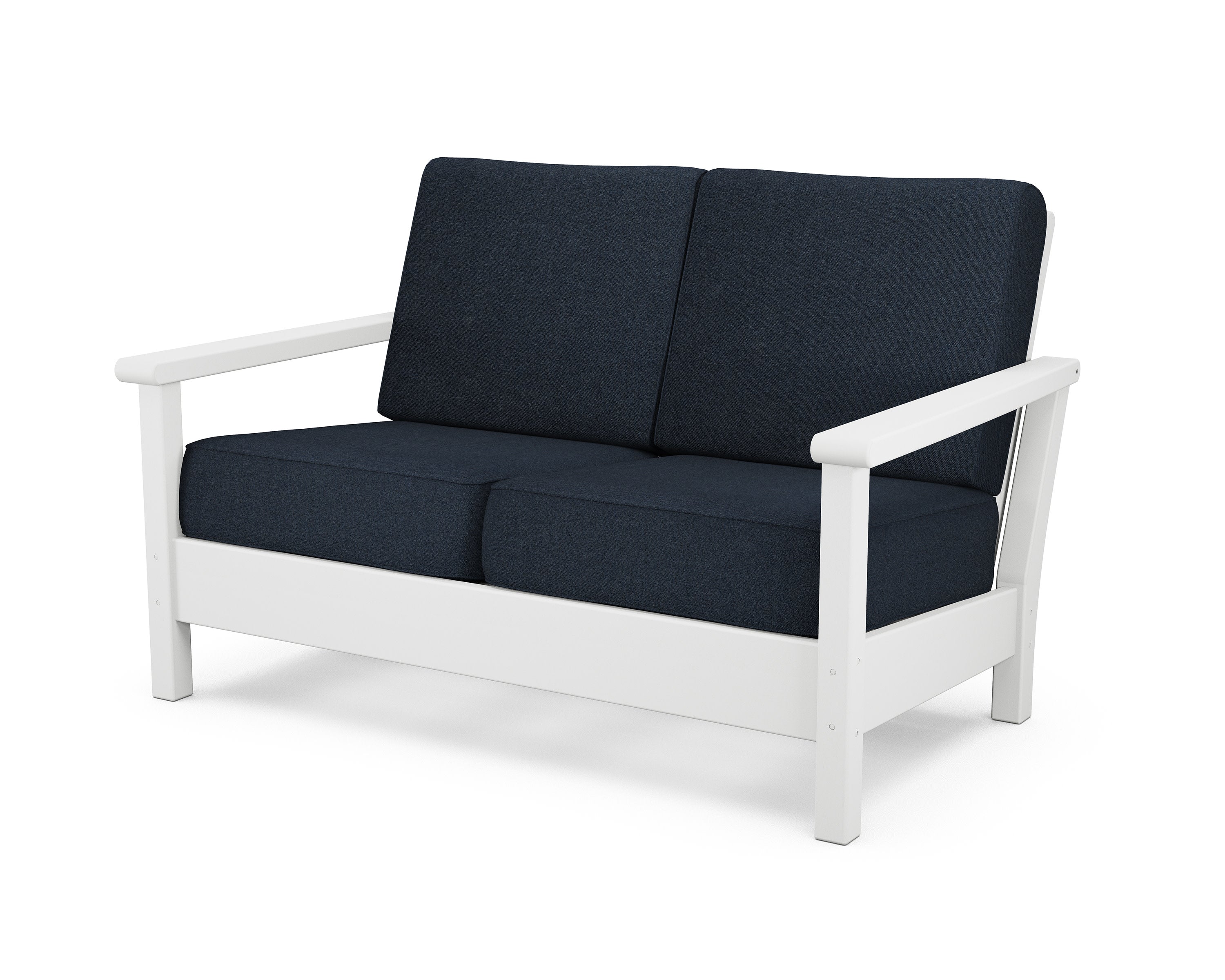 Harbour Deep Seating Loveseat in White / Marine Indigo