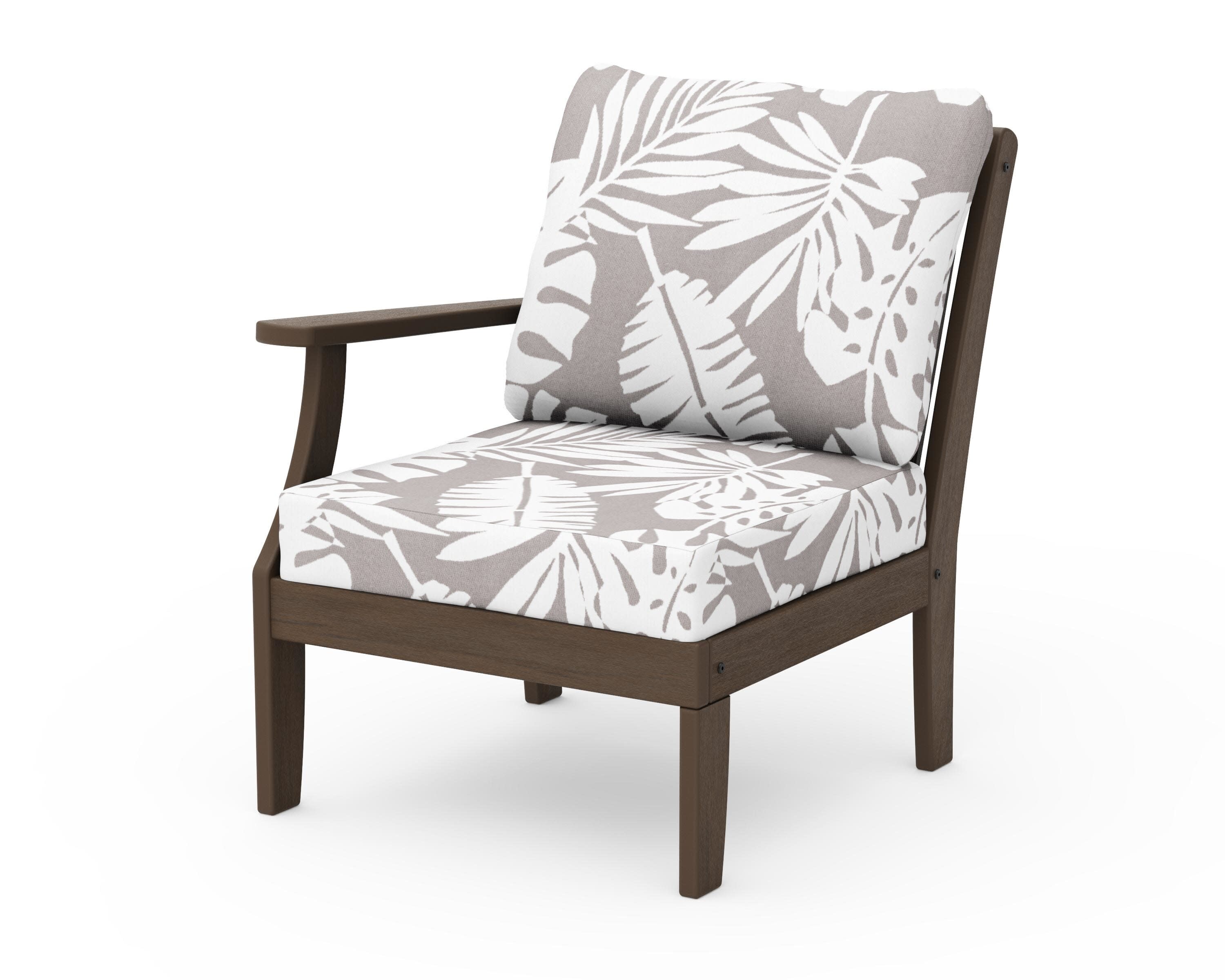 Braxton Modular Left Arm Chair in Kona / Leaf Grey Mist